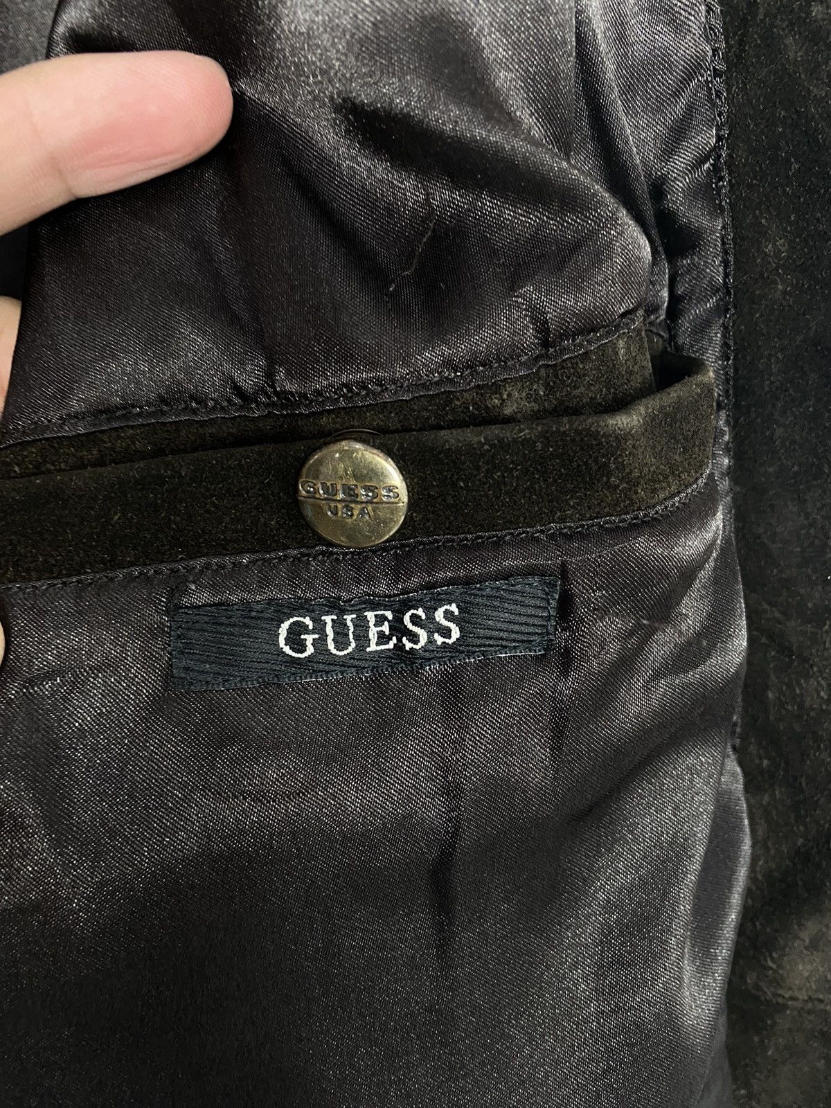Guess Rare‼️ Vintage DISTRESSED Guess Suede Leather Jacket Size US L / EU 52-54 / 3 - 6 Thumbnail