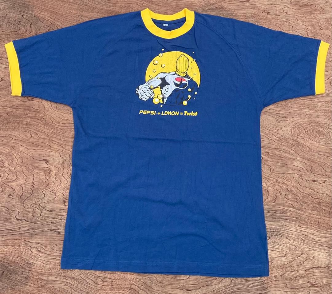 image of Tee Pepsi Lemon A26 in Blue, Men's (Size Large)