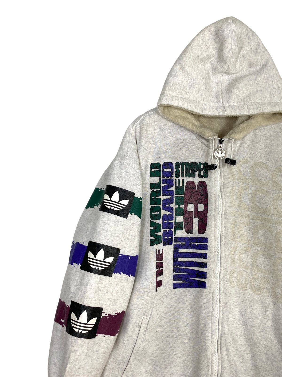 Adidas Rare‼️ Vtg 90’s Adidas Trefoil Sweatshirt Hoodie Sherpa Size US L / EU 52-54 / 3 - 5 Thumbnail
