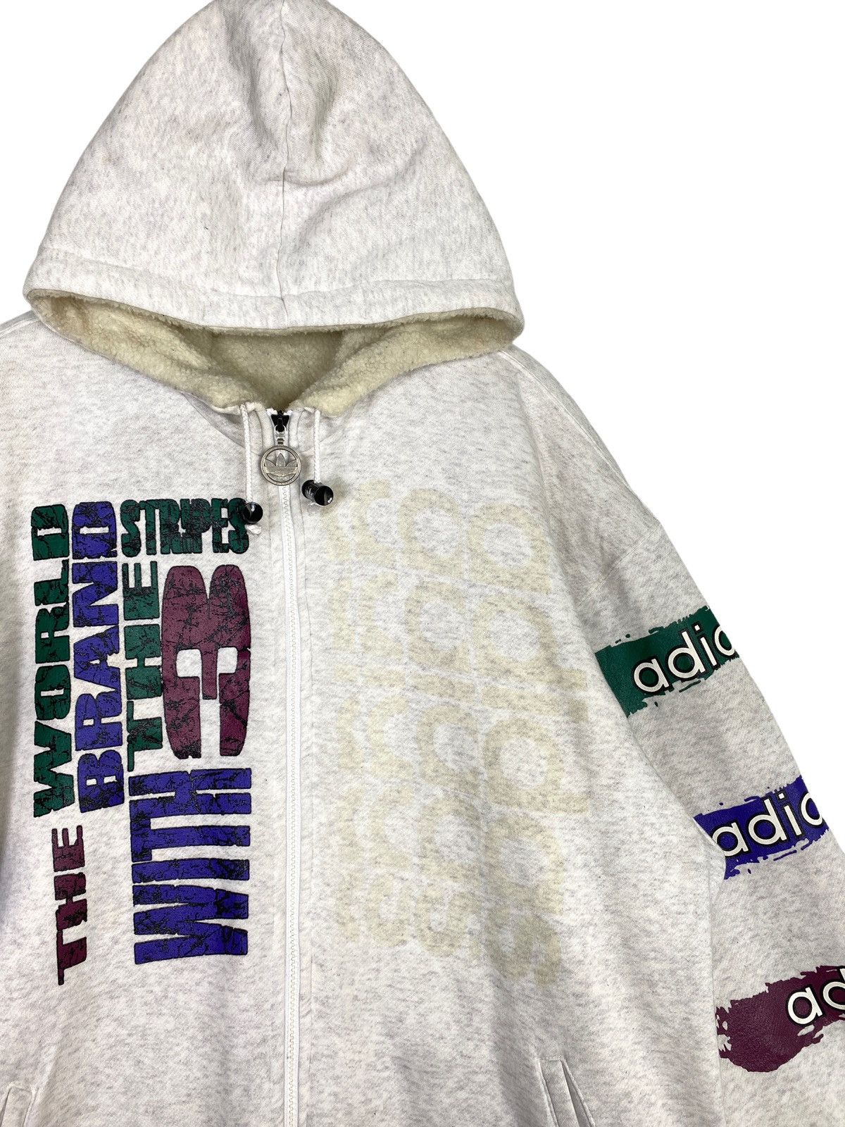 Adidas Rare‼️ Vtg 90’s Adidas Trefoil Sweatshirt Hoodie Sherpa Size US L / EU 52-54 / 3 - 4 Thumbnail