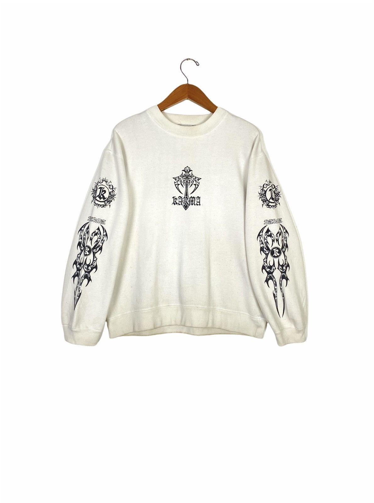 image of Vintage VTG Karma Knowledge And Recommendation My Ass in White, Men's (Size Medium)