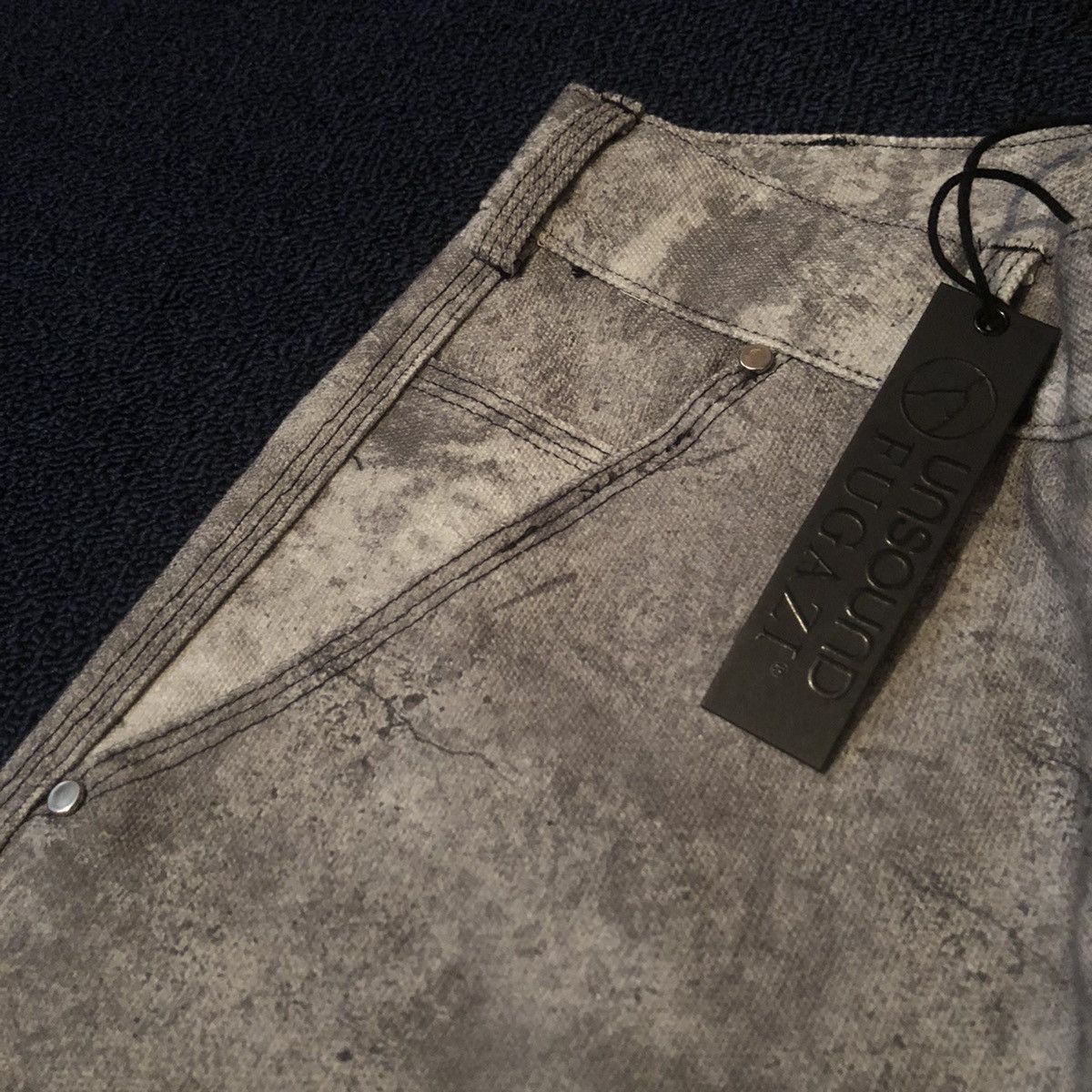 Fugazi × Unsound Rags FUGAZI UNSOUND CONCRETE TROMPE-L'ŒIL DOUBLE KNEE WORK PANTS Size US 28 / EU 44 - 9 Thumbnail