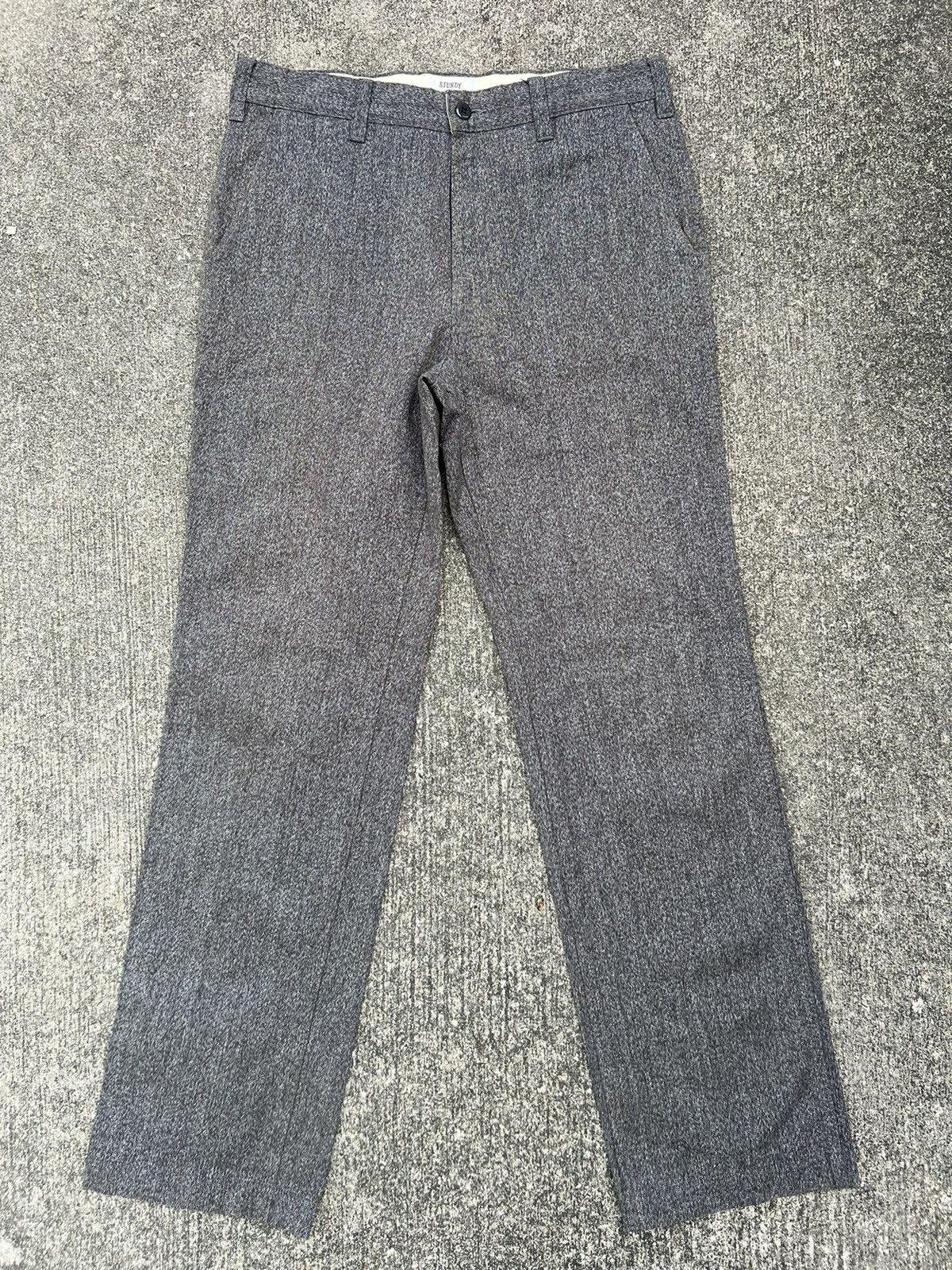 image of Sugar Cane Japan Brand Sturdy Standard California Salt & Pepper Trouser in Grey, Men's (Size 32)