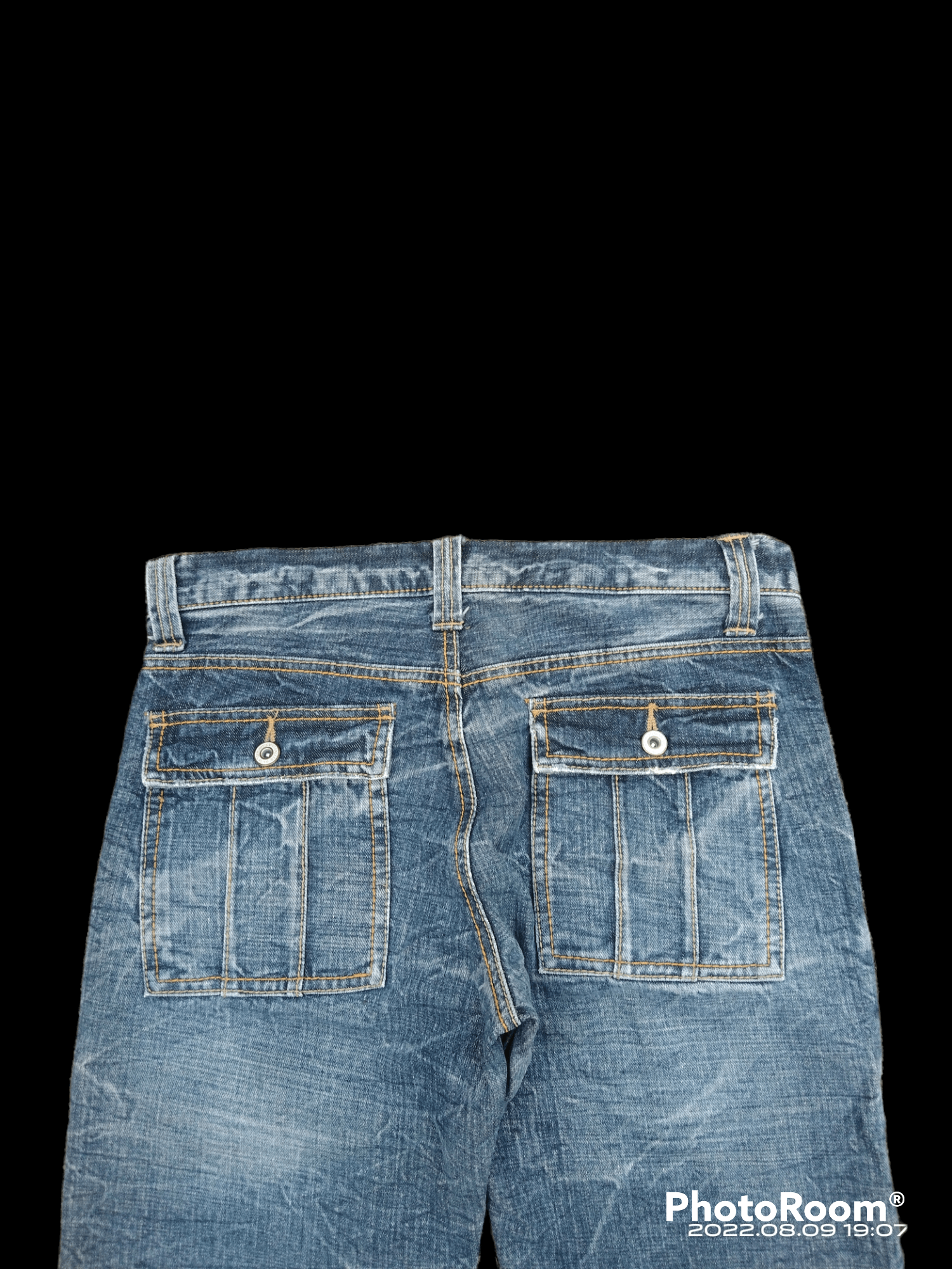 Japanese Brand DISTRESSED BUREMAYSE WASHED BLUE BUSHPANTS Size US 31 - 4 Thumbnail