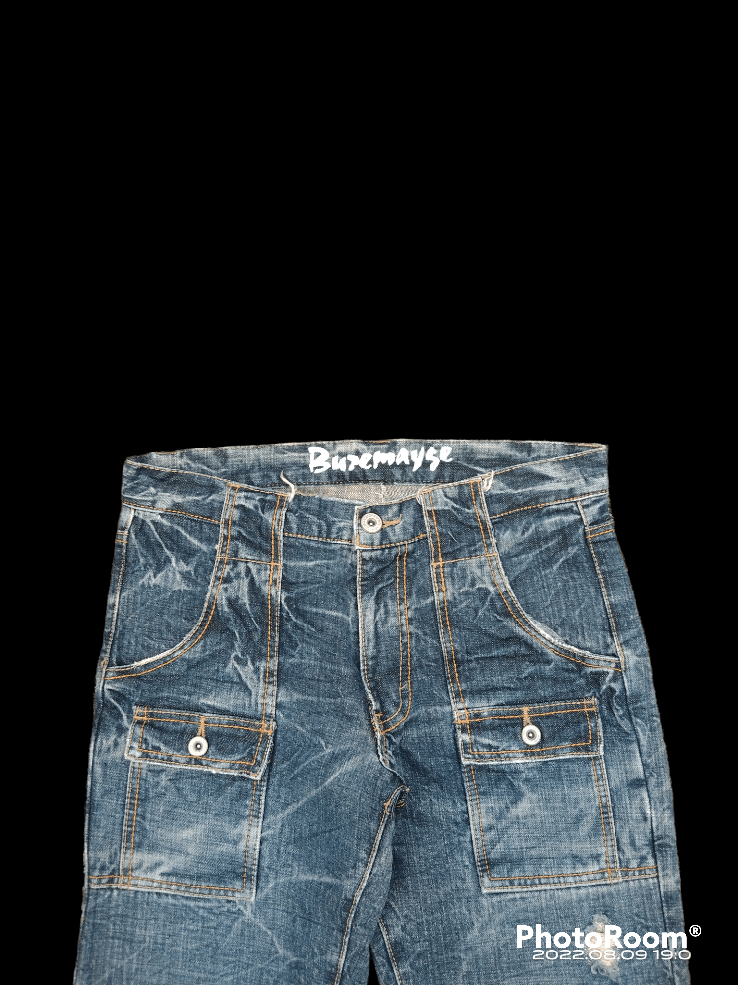 Japanese Brand DISTRESSED BUREMAYSE WASHED BLUE BUSHPANTS Size US 31 - 3 Thumbnail