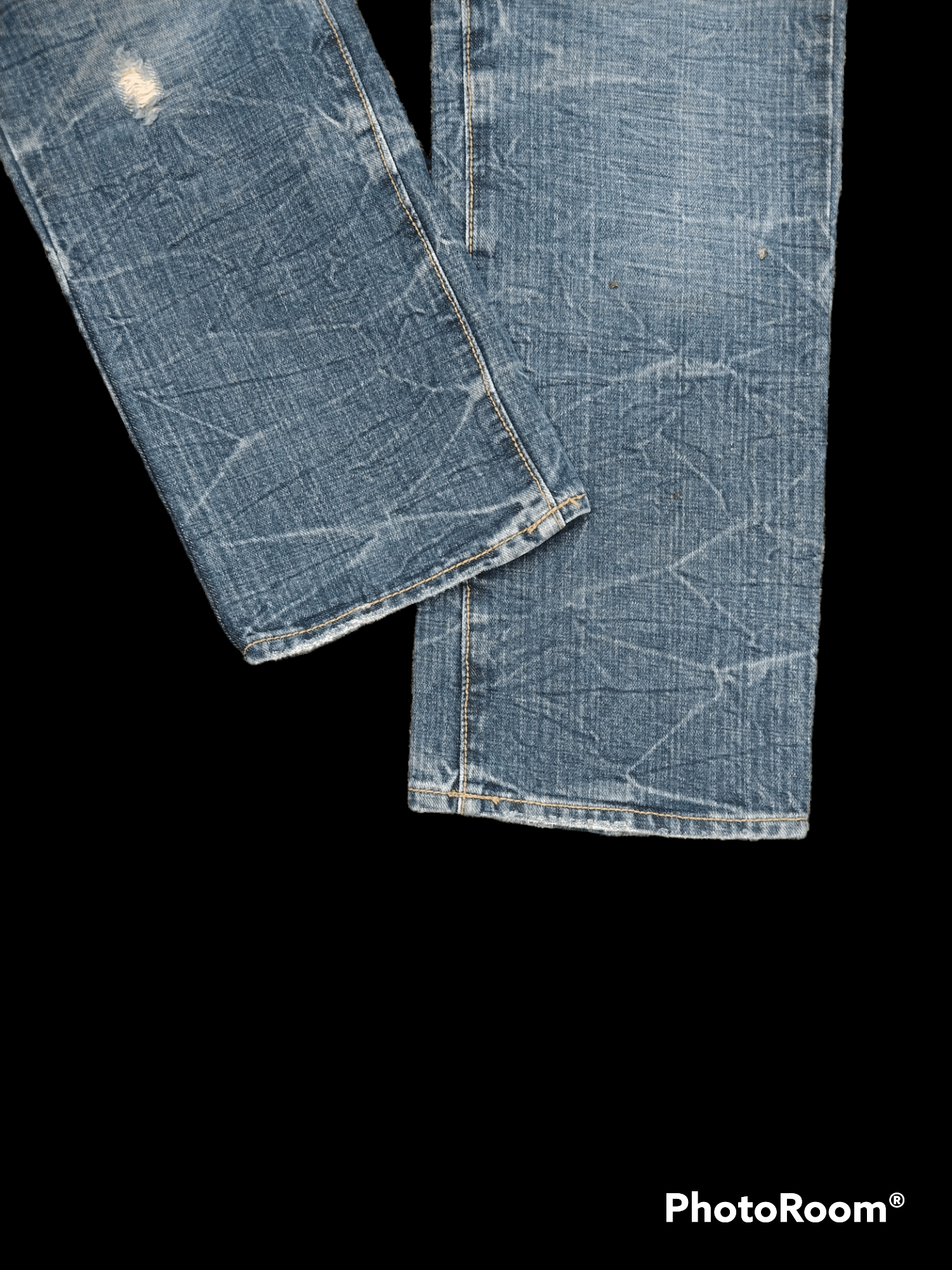 Japanese Brand DISTRESSED BUREMAYSE WASHED BLUE BUSHPANTS Size US 31 - 5 Thumbnail