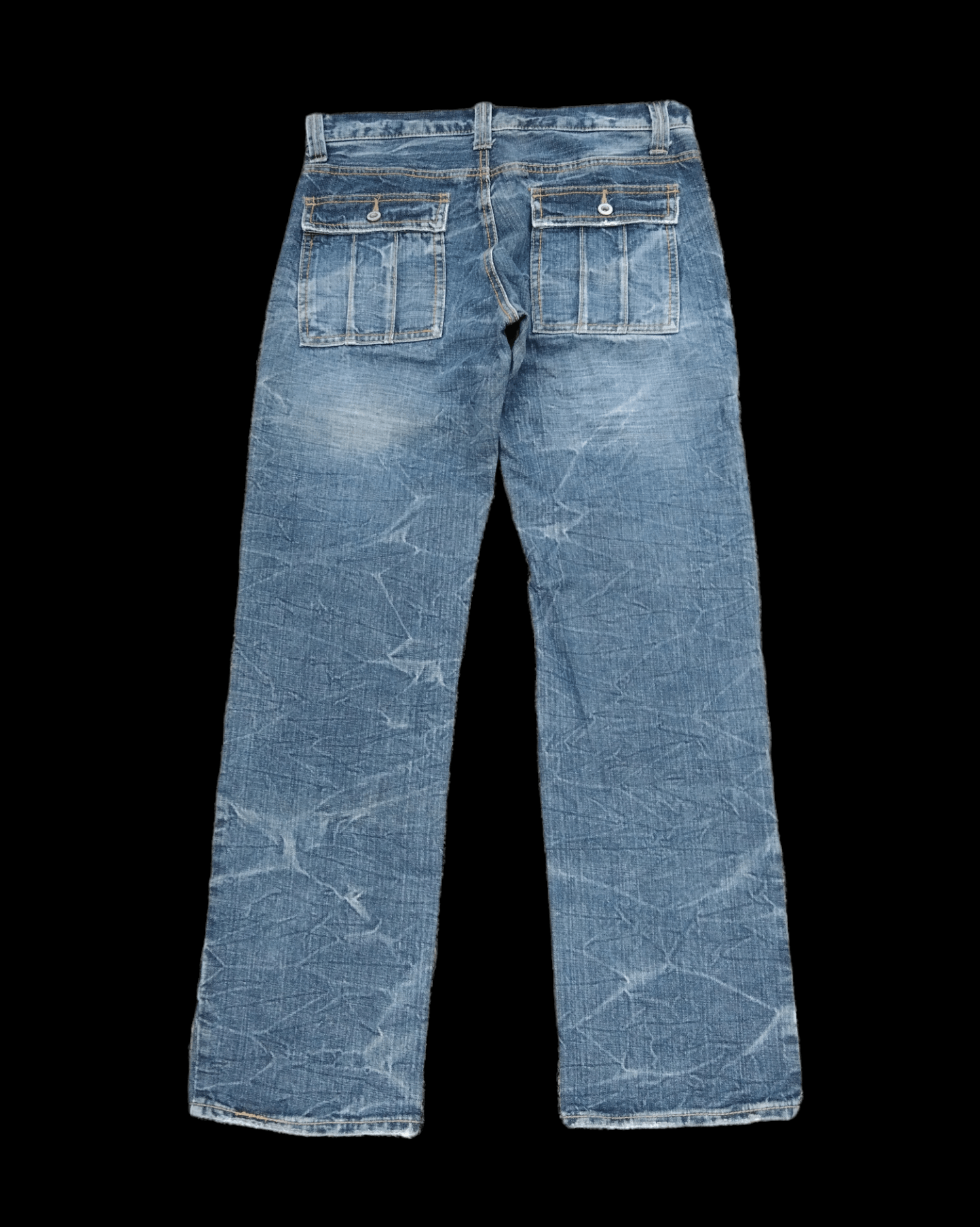 Japanese Brand DISTRESSED BUREMAYSE WASHED BLUE BUSHPANTS Size US 31 - 2 Thumbnail