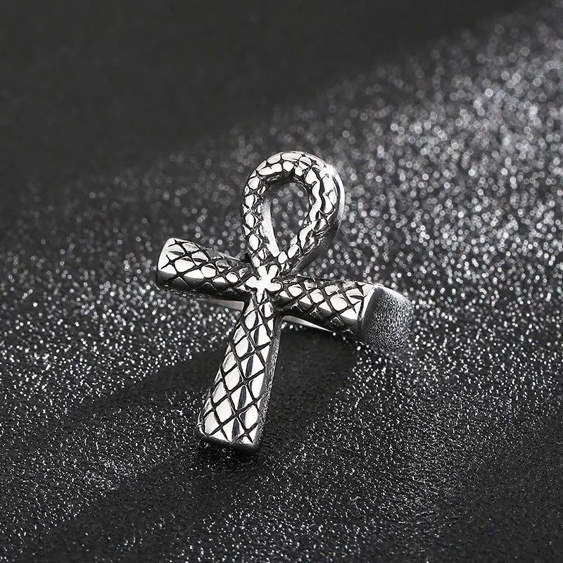 Jewelry Snake Texture Knuckle Cross Ring Size ONE SIZE - 3 Thumbnail