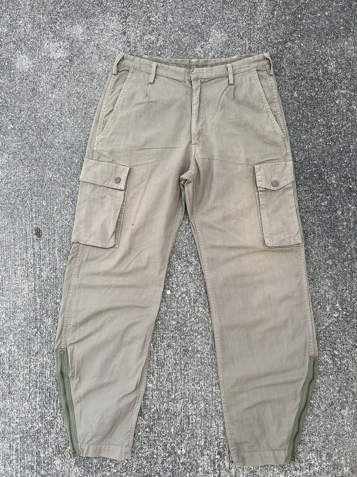 Vintage STANDARD WEAR Japan Sun Fade Olive Green Cargo Trouser Pant Size US 31 - 2 Thumbnail