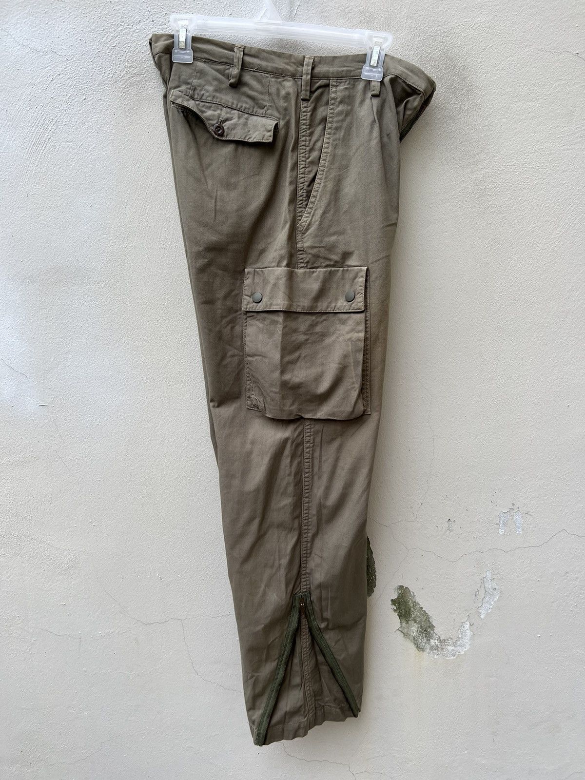 Vintage STANDARD WEAR Japan Sun Fade Olive Green Cargo Trouser Pant Size US 31 - 21 Thumbnail