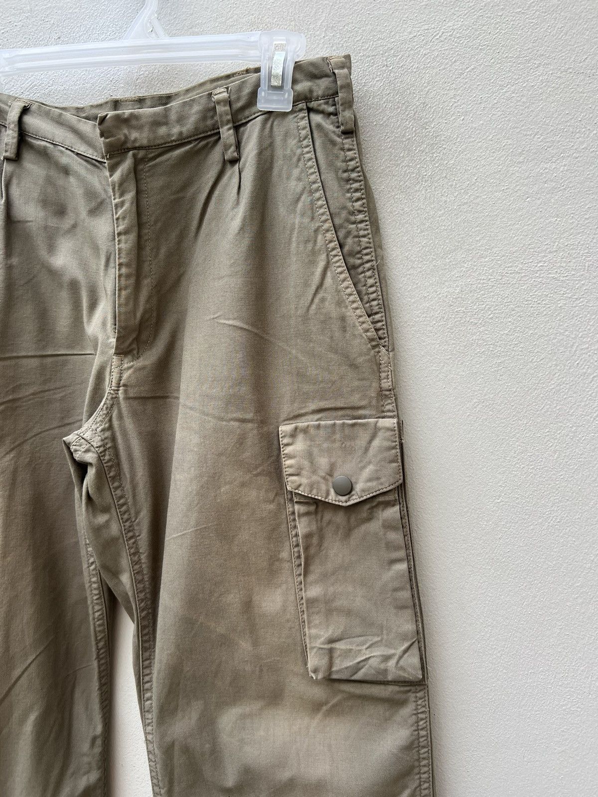 Vintage STANDARD WEAR Japan Sun Fade Olive Green Cargo Trouser Pant Size US 31 - 12 Thumbnail