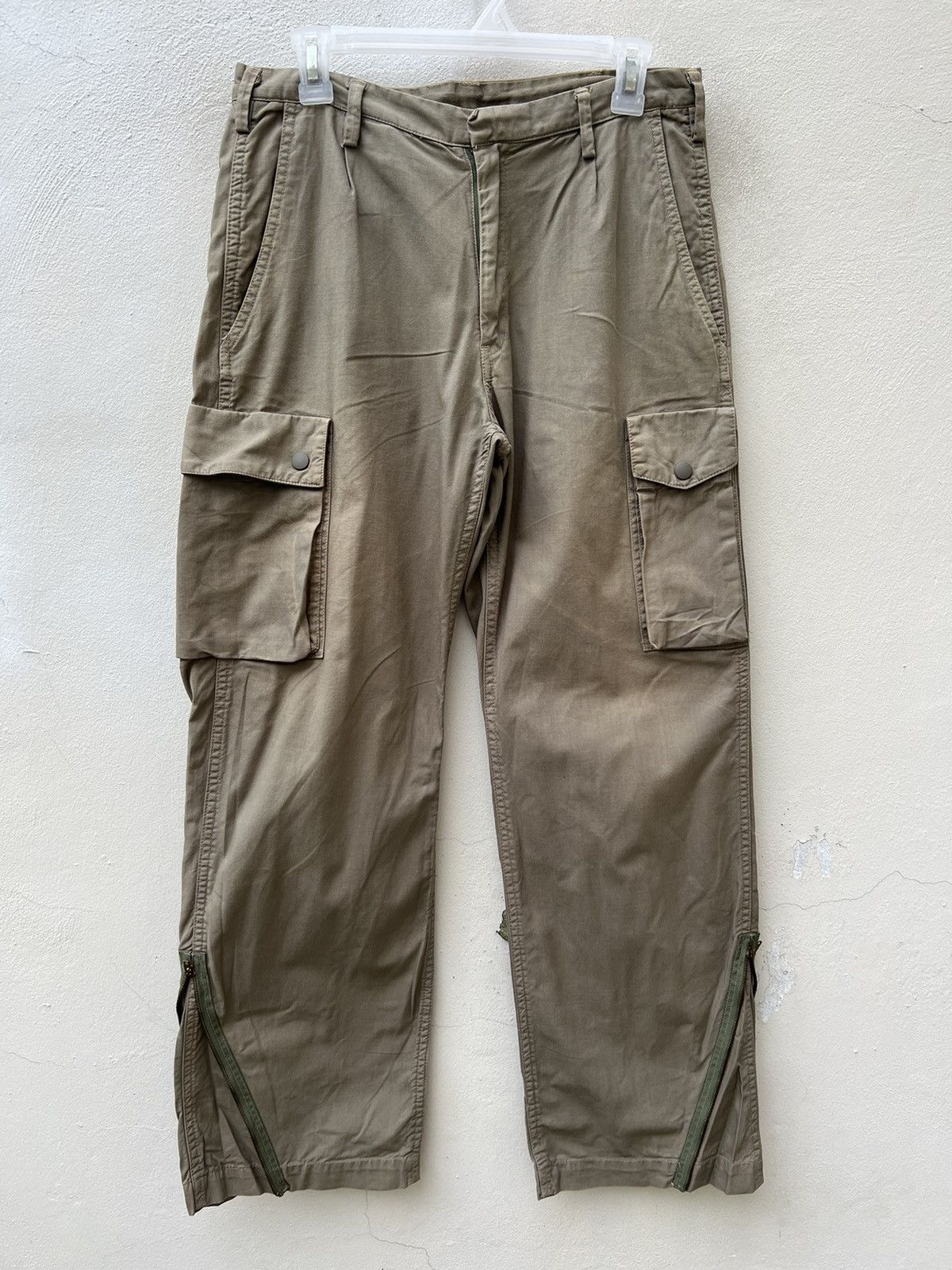 image of Designer Standard Wear Japan Sun Fade Olive Green Cargo Trouser Pant, Men's (Size 31)