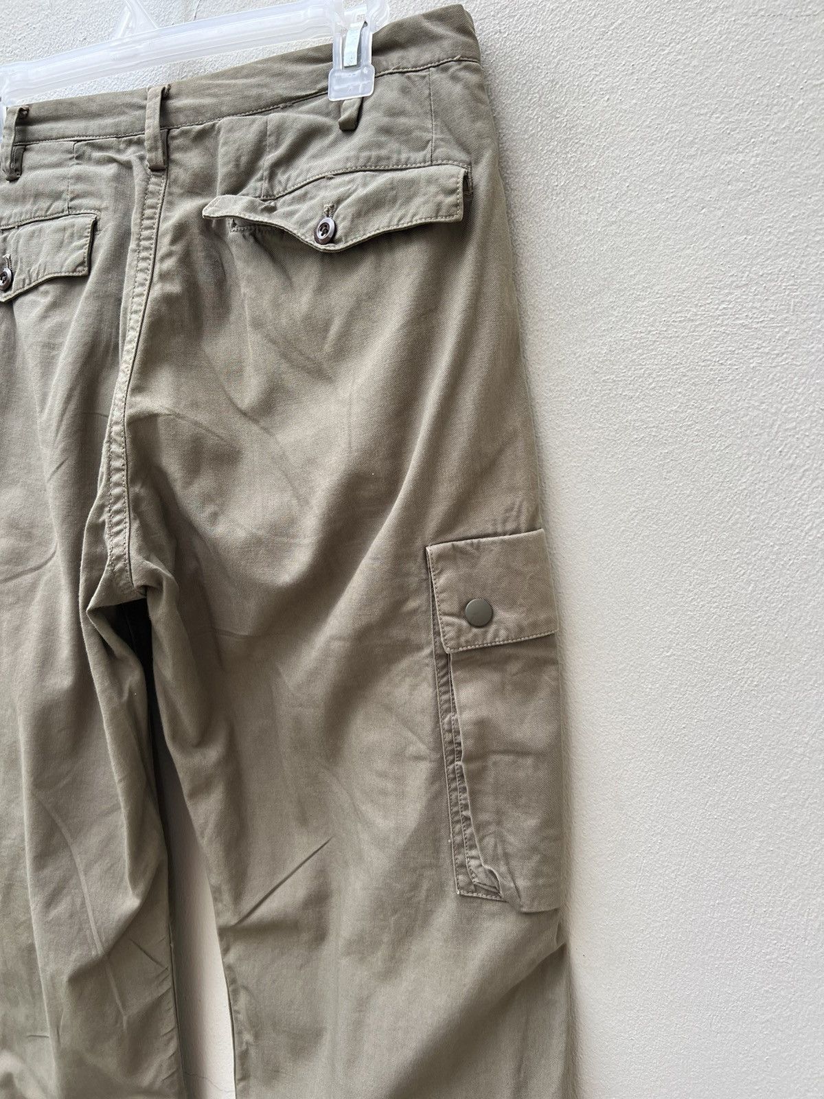 Vintage STANDARD WEAR Japan Sun Fade Olive Green Cargo Trouser Pant Size US 31 - 18 Thumbnail