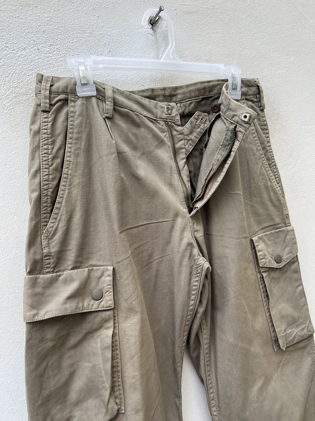 Vintage STANDARD WEAR Japan Sun Fade Olive Green Cargo Trouser Pant Size US 31 - 10 Thumbnail