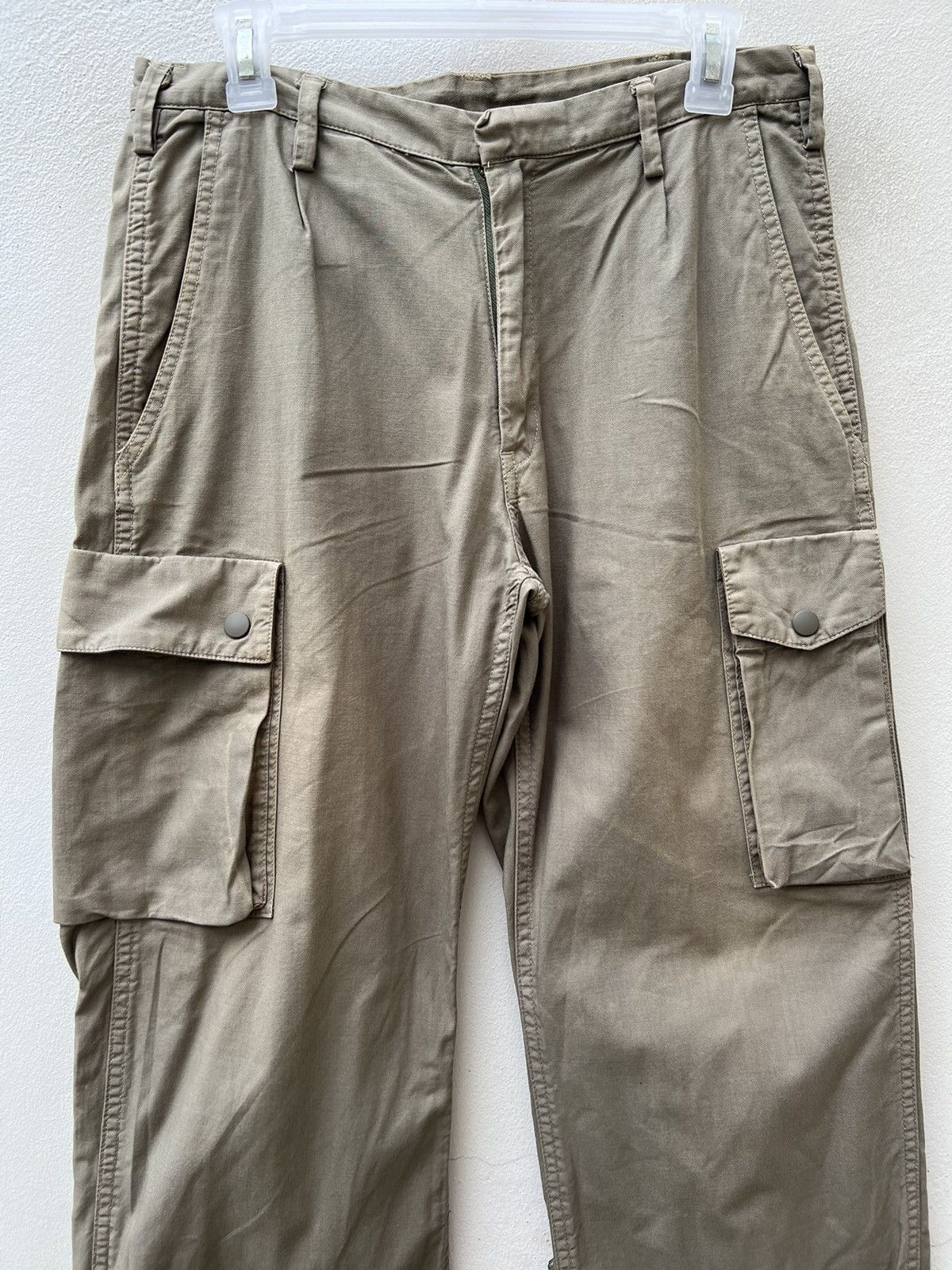 Vintage STANDARD WEAR Japan Sun Fade Olive Green Cargo Trouser Pant Size US 31 - 8 Thumbnail