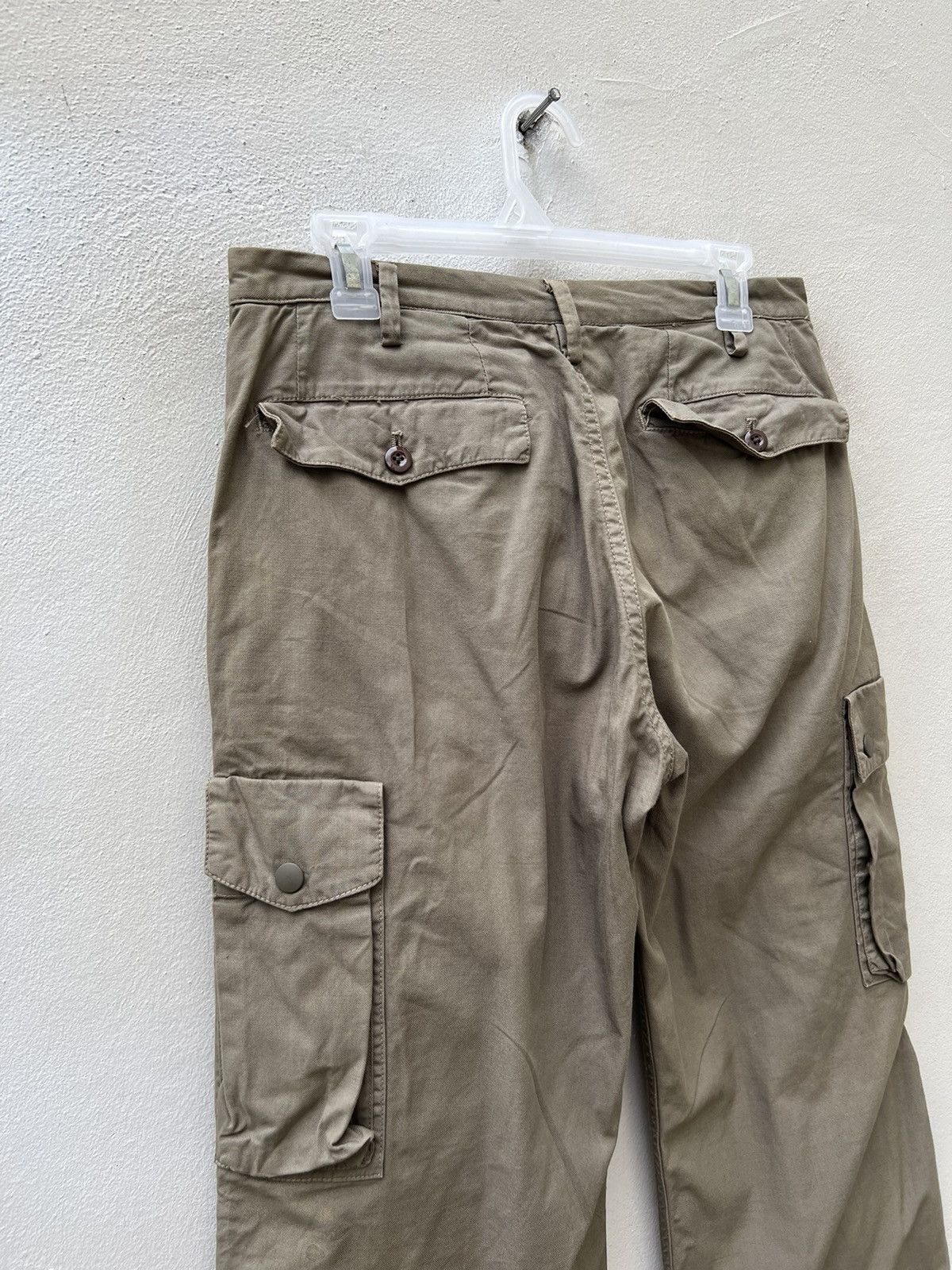 Vintage STANDARD WEAR Japan Sun Fade Olive Green Cargo Trouser Pant Size US 31 - 16 Thumbnail