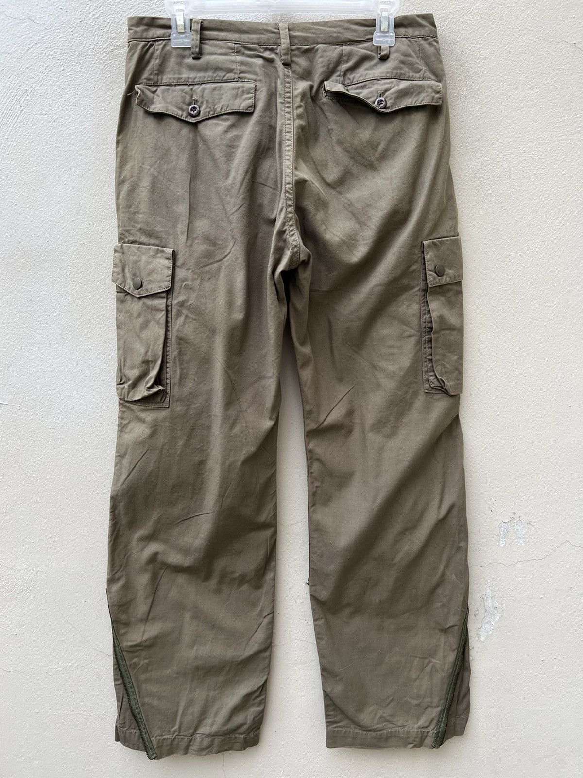 Vintage STANDARD WEAR Japan Sun Fade Olive Green Cargo Trouser Pant Size US 31 - 15 Thumbnail