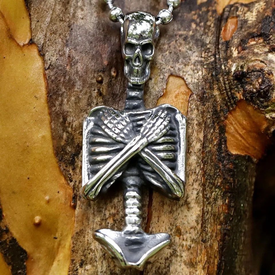 Jewelry Skull Head Pendant Necklace Size ONE SIZE - 2 Thumbnail