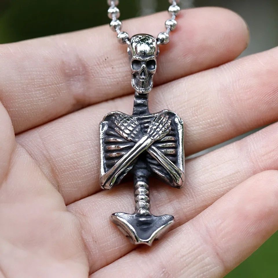 Jewelry Skull Head Pendant Necklace Size ONE SIZE - 1 Thumbnail