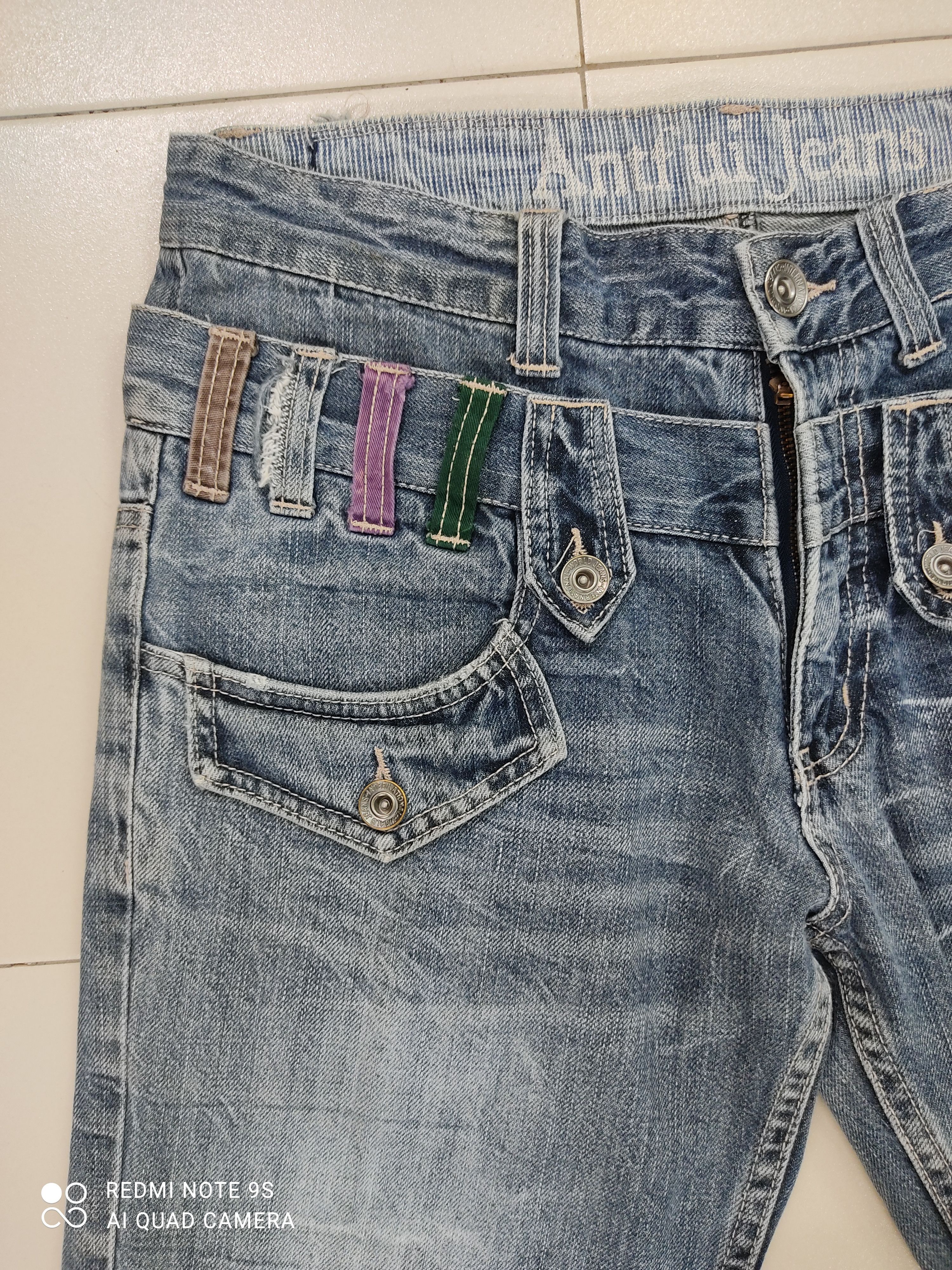 Japanese Brand Antfui Double Waist Multipocket FadedJeans Size US 30 / EU 46 - 4 Thumbnail