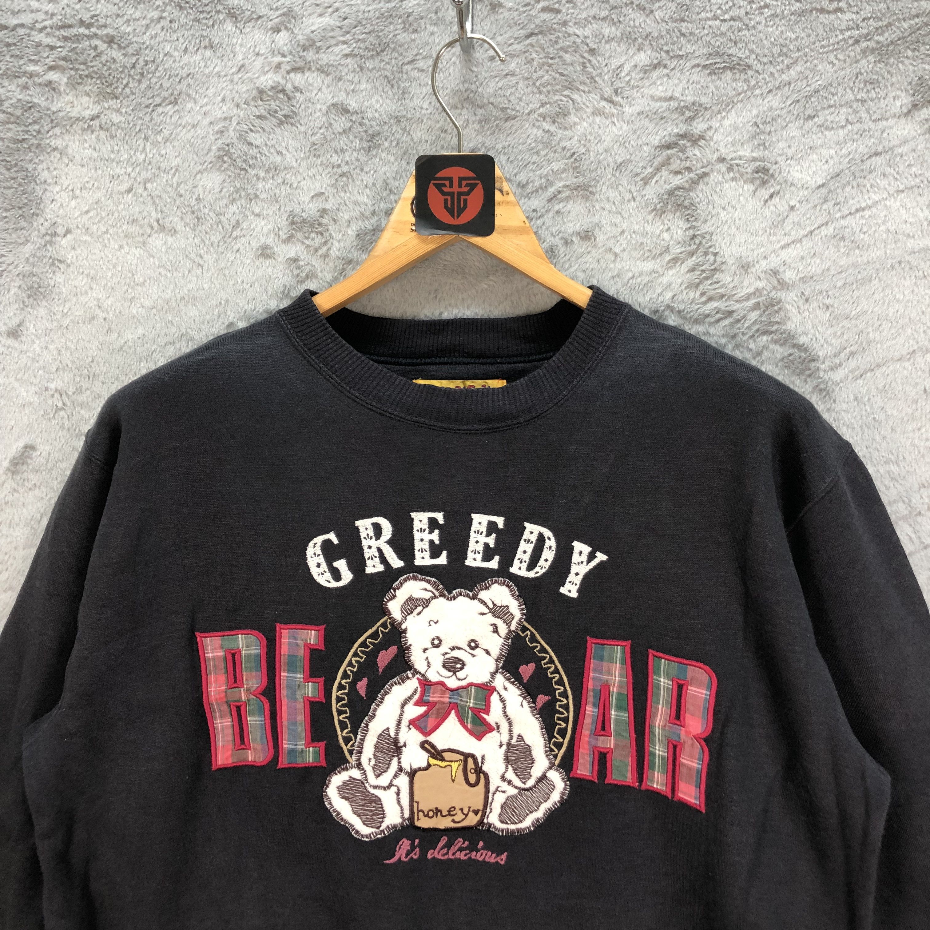 Japanese Brand GREEDY BEAR EMBROIDERY BIG LOGO SWEATSHIRTS #6465-68 Size US M / EU 48-50 / 2 - 2 Thumbnail