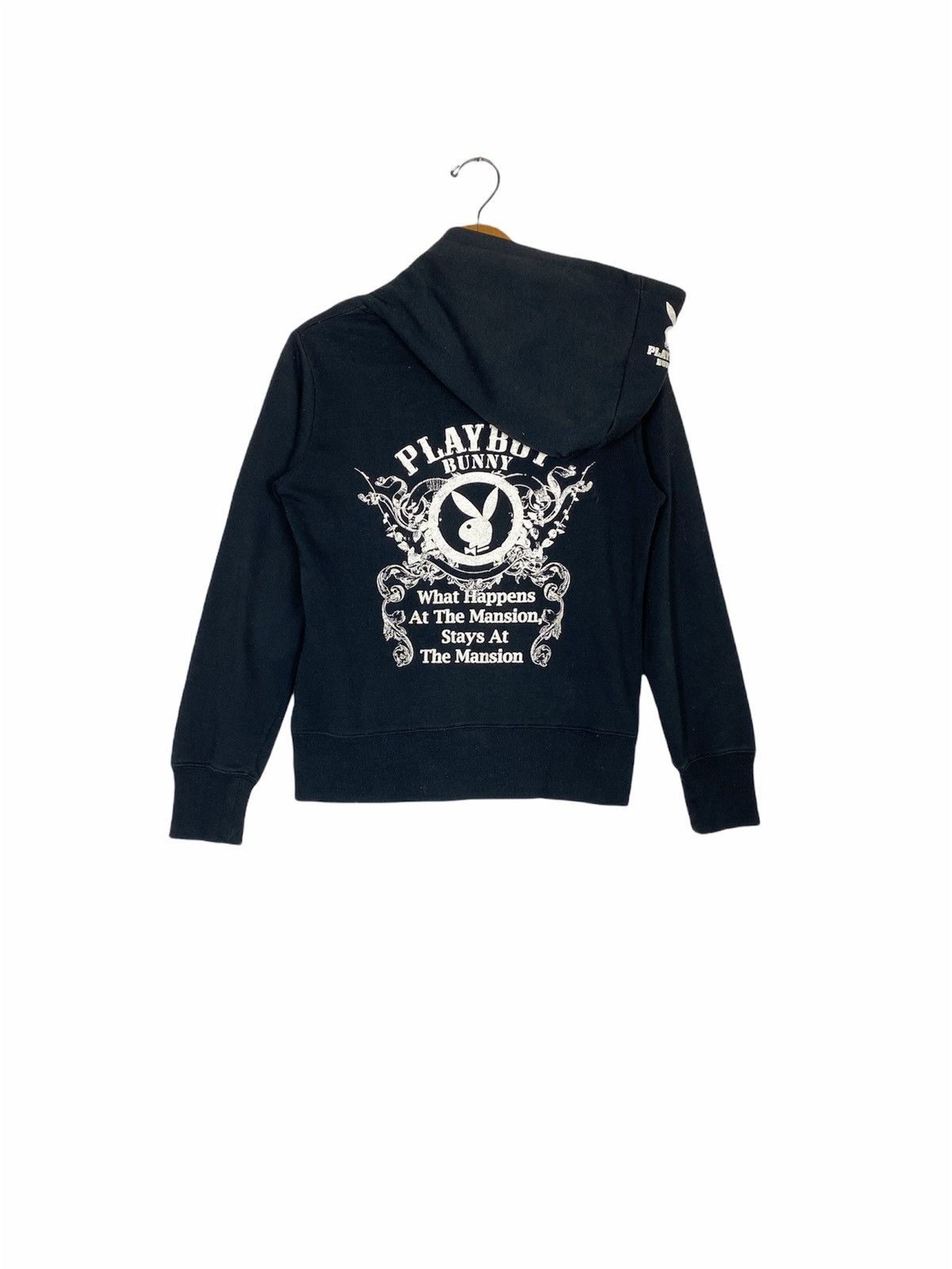 image of Playboy Hoodie Big Logo Medium Size(Women Size) in Black, Women's