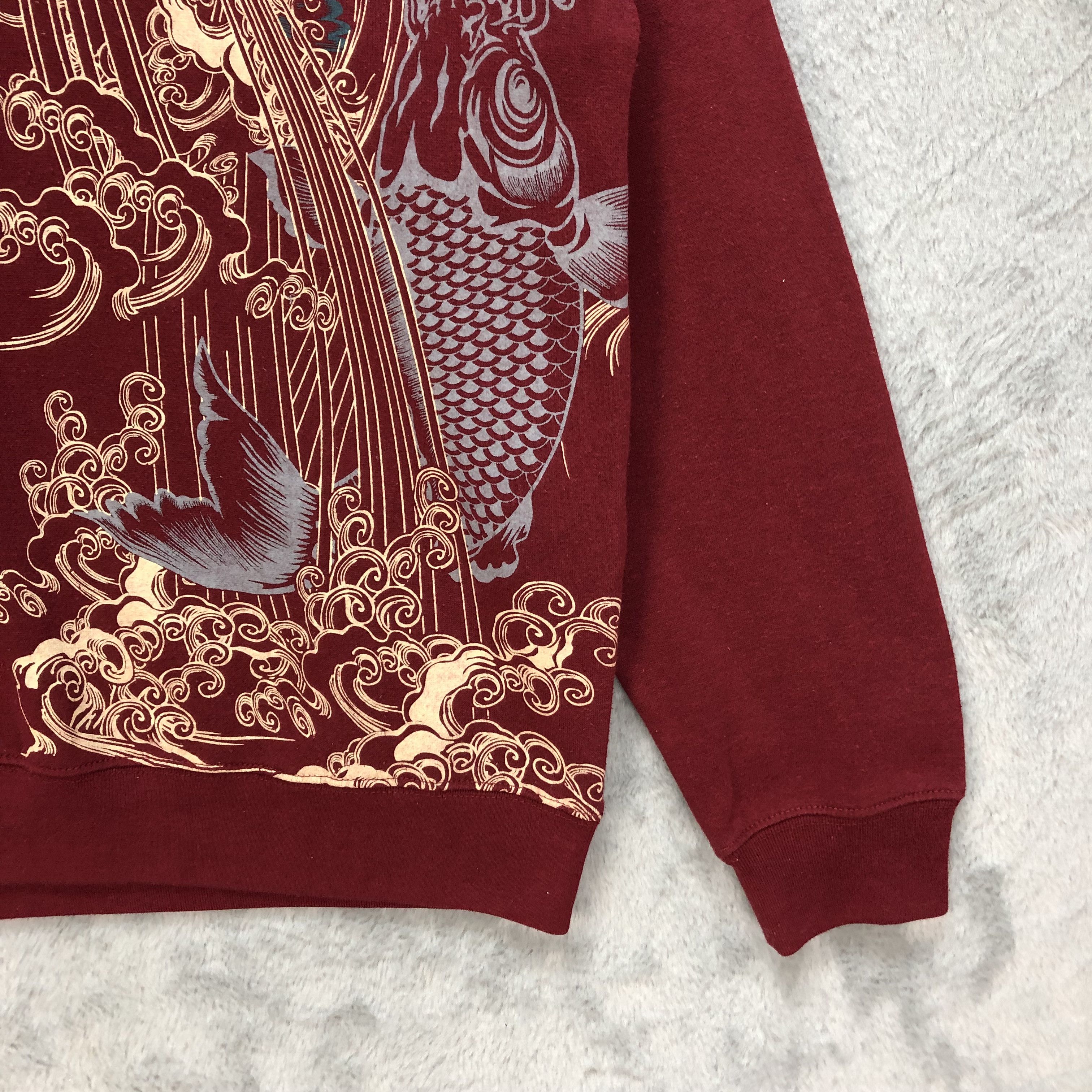 Japanese Brand Bullet Noise Legendary Koi Fish Sweatshirts #6449-67 Size US M / EU 48-50 / 2 - 5 Thumbnail