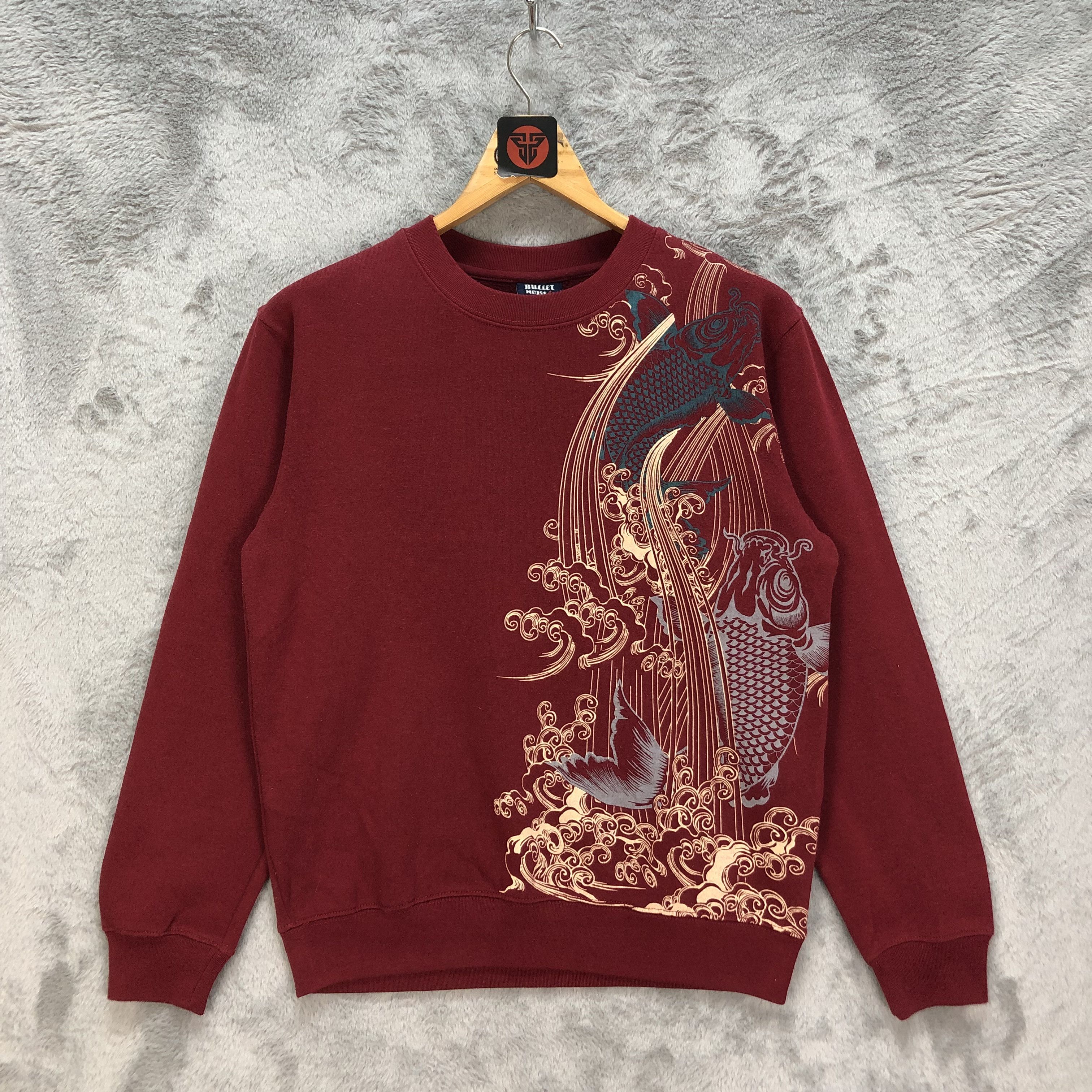 Japanese Brand Bullet Noise Legendary Koi Fish Sweatshirts #6449-67 Size US M / EU 48-50 / 2 - 1 Thumbnail