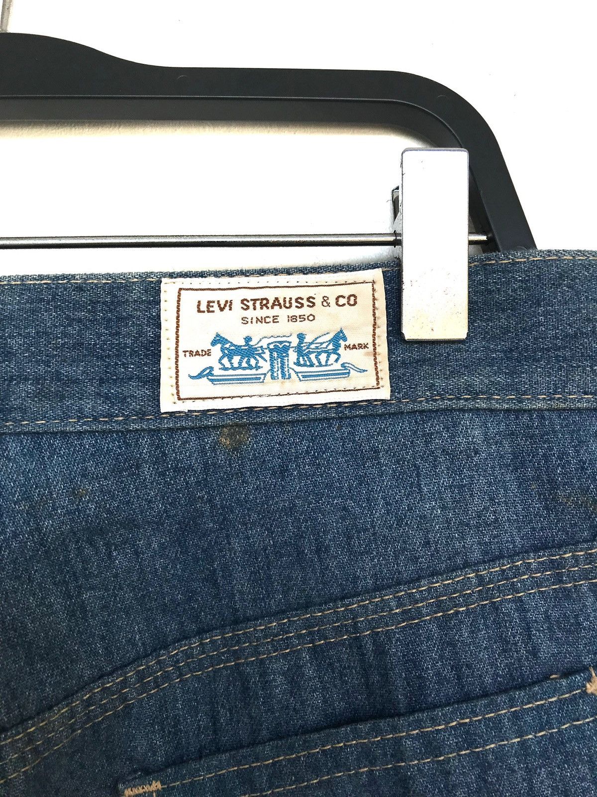 Levi's Rare‼️Vtg 80’s Levi’s Workwear Indigo Colour Scovill Ziper Size US 33 - 10 Thumbnail