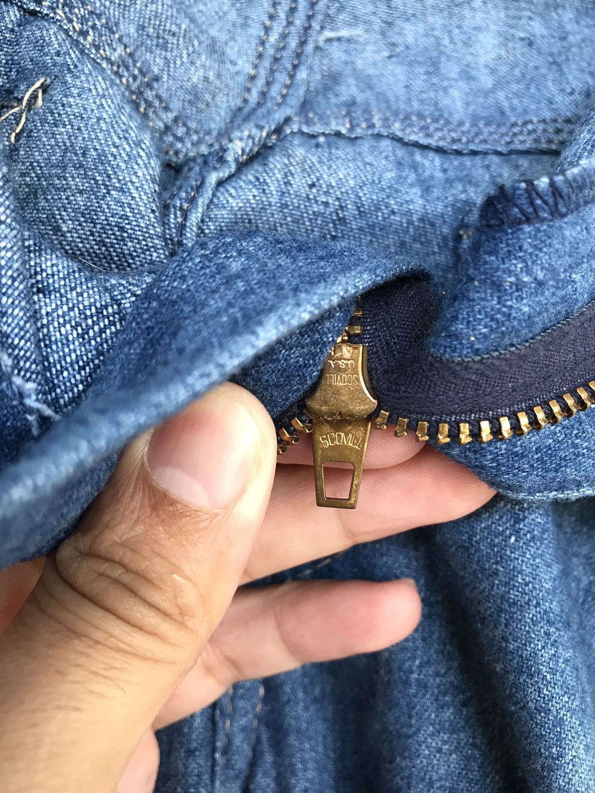Levi's Rare‼️Vtg 80’s Levi’s Workwear Indigo Colour Scovill Ziper Size US 33 - 7 Thumbnail