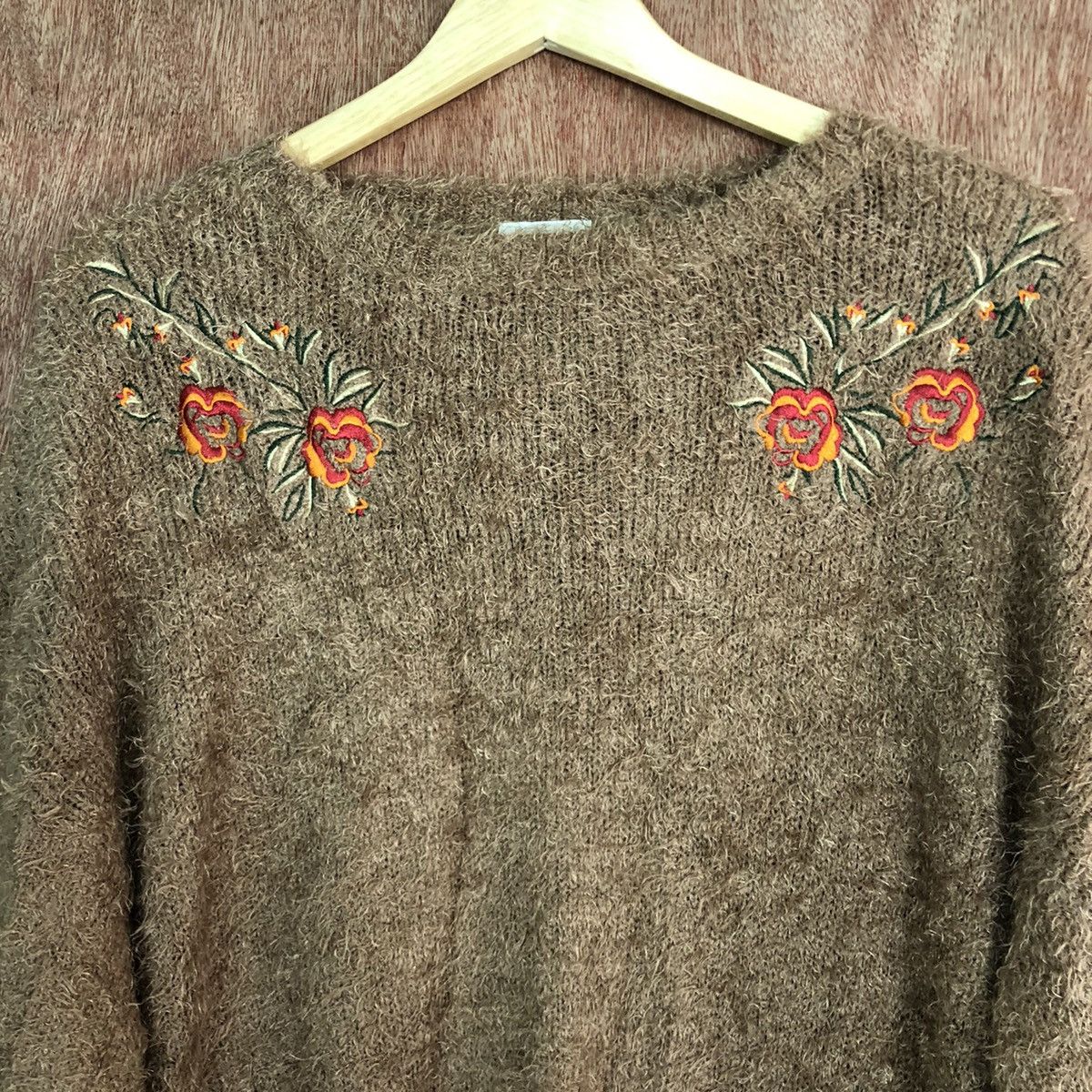 Vintage DL Japan GU Brown Mohair Shag Shaggy Knitwear #c343 Size US M / EU 48-50 / 2 - 8 Thumbnail