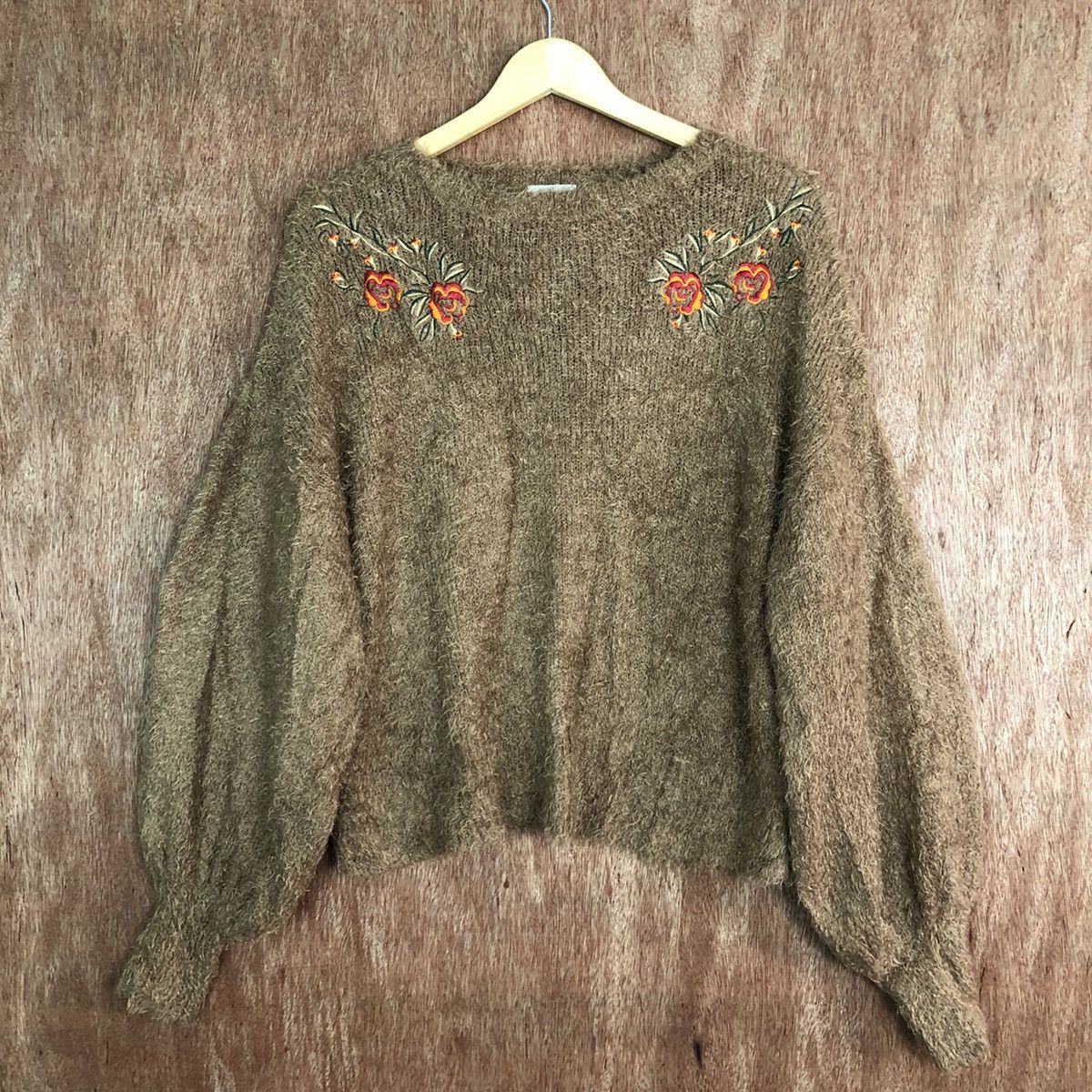 Vintage DL Japan GU Brown Mohair Shag Shaggy Knitwear #c343 Size US M / EU 48-50 / 2 - 3 Thumbnail
