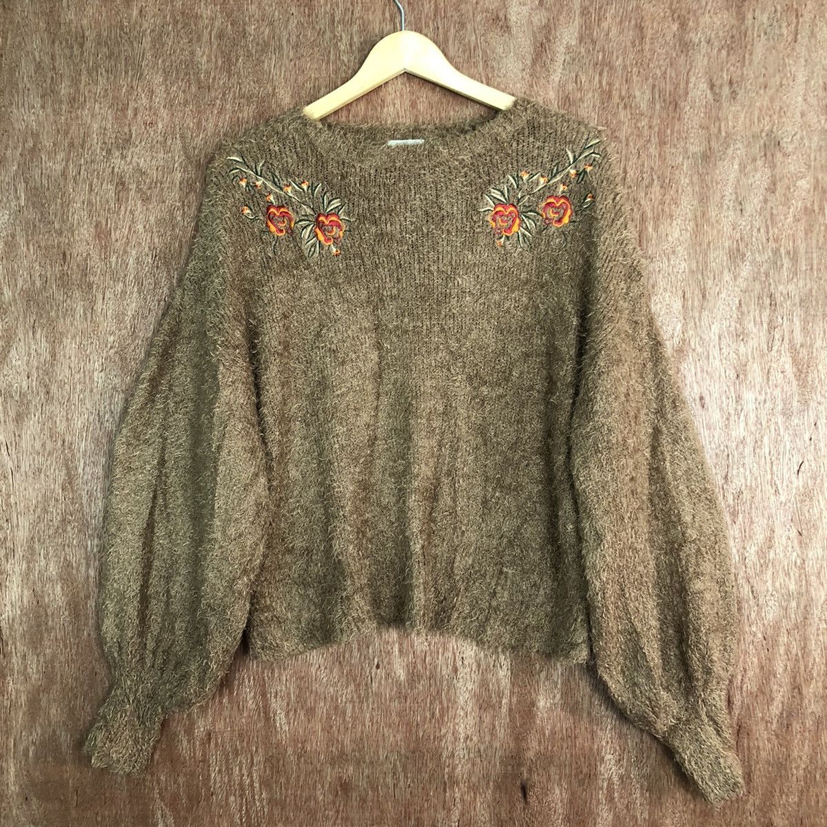 Vintage DL Japan GU Brown Mohair Shag Shaggy Knitwear #c343 Size US M / EU 48-50 / 2 - 1 Thumbnail