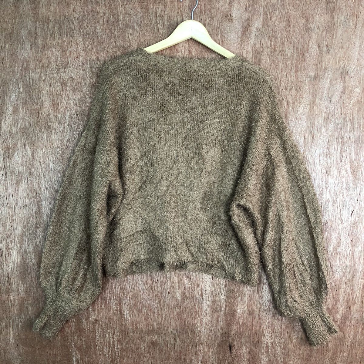 Vintage DL Japan GU Brown Mohair Shag Shaggy Knitwear #c343 Size US M / EU 48-50 / 2 - 10 Thumbnail