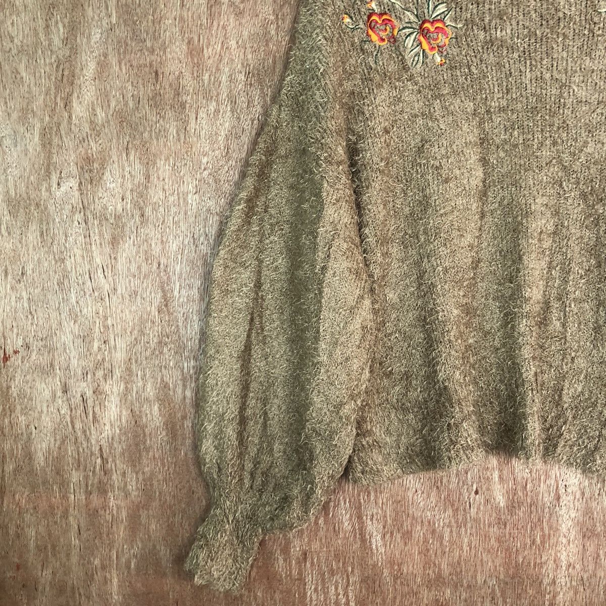 Vintage DL Japan GU Brown Mohair Shag Shaggy Knitwear #c343 Size US M / EU 48-50 / 2 - 7 Thumbnail