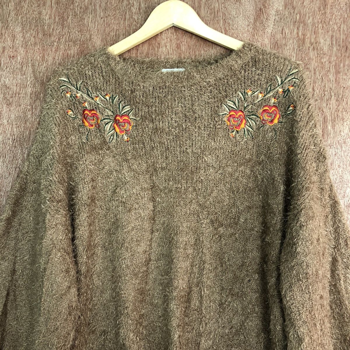 Vintage DL Japan GU Brown Mohair Shag Shaggy Knitwear #c343 Size US M / EU 48-50 / 2 - 2 Thumbnail