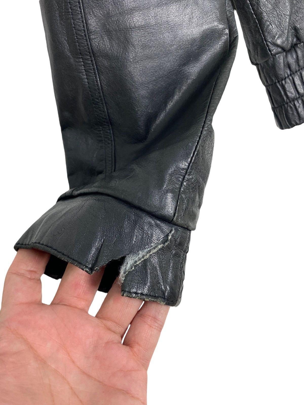 Hein Gericke Rare‼️Hein Gericke Black Leather THRASHED Bomber Biker Size US S / EU 44-46 / 1 - 9 Thumbnail