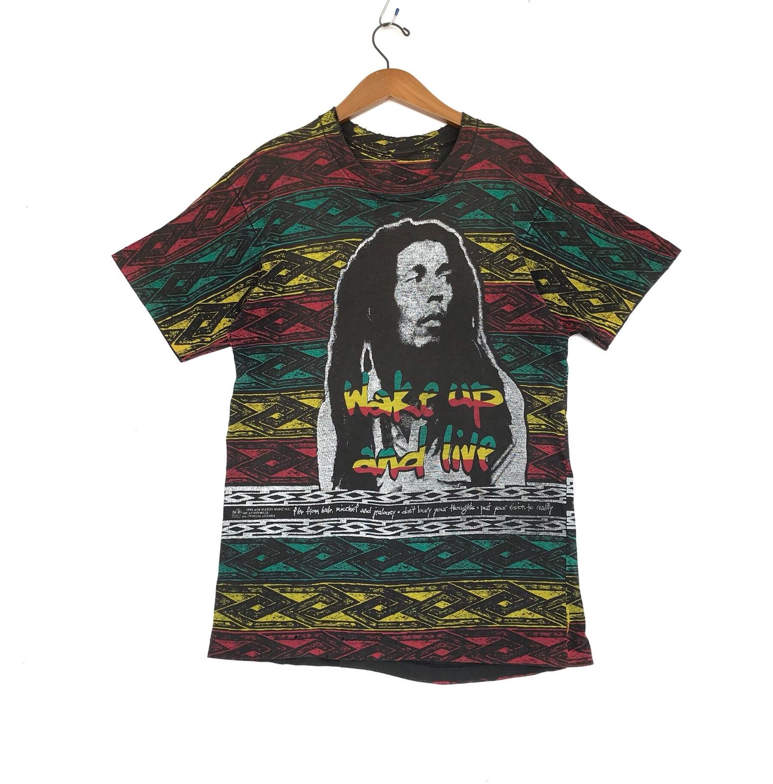 Bob Marley ✔️ Vintage 90’s Bob Marley Tie Dye Reggae Single Stitch Size US L / EU 52-54 / 3 - 1 Thumbnail