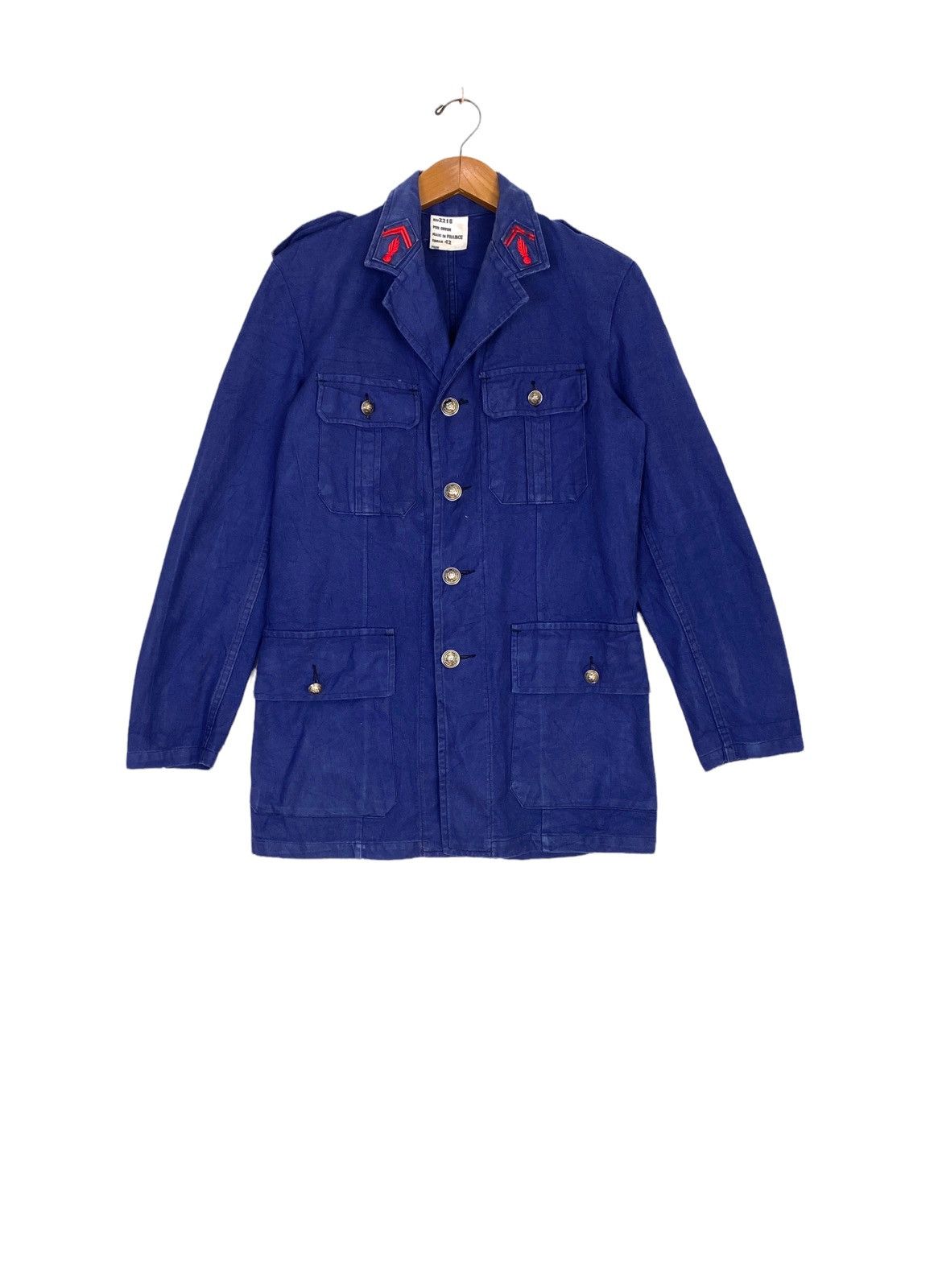 Vintage Rare Vtg 50s Indigo Blue French Workwear Firefighter Jacket Size US M / EU 48-50 / 2 - 1 Thumbnail