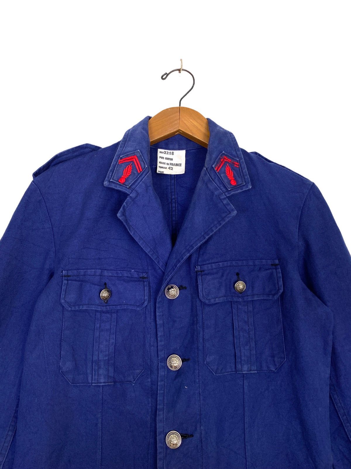 Vintage Rare Vtg 50s Indigo Blue French Workwear Firefighter Jacket Size US M / EU 48-50 / 2 - 2 Thumbnail