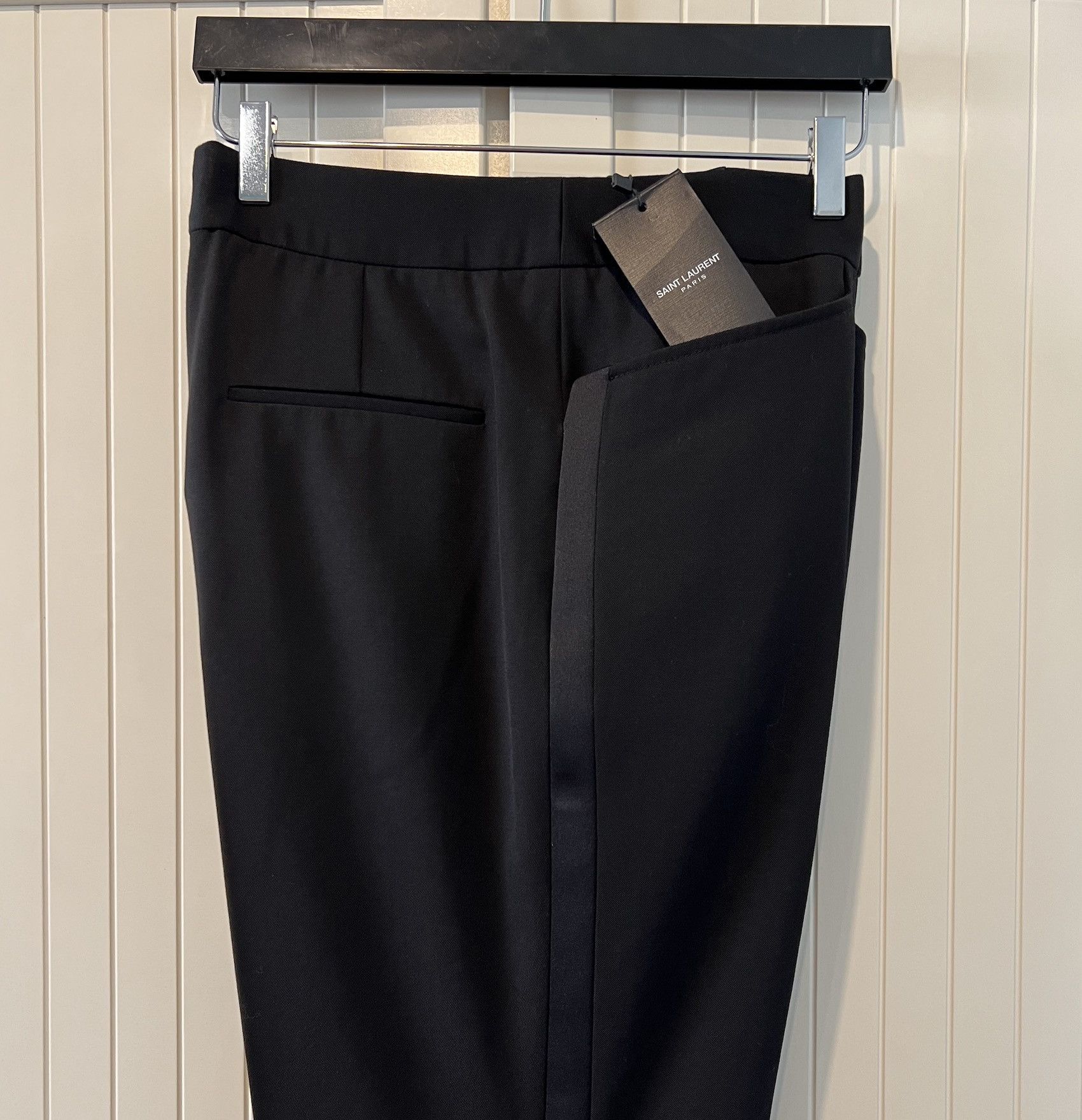 image of Saint Laurent Paris Ss'19 Pants Tuxedo in Black, Men's (Size 34)