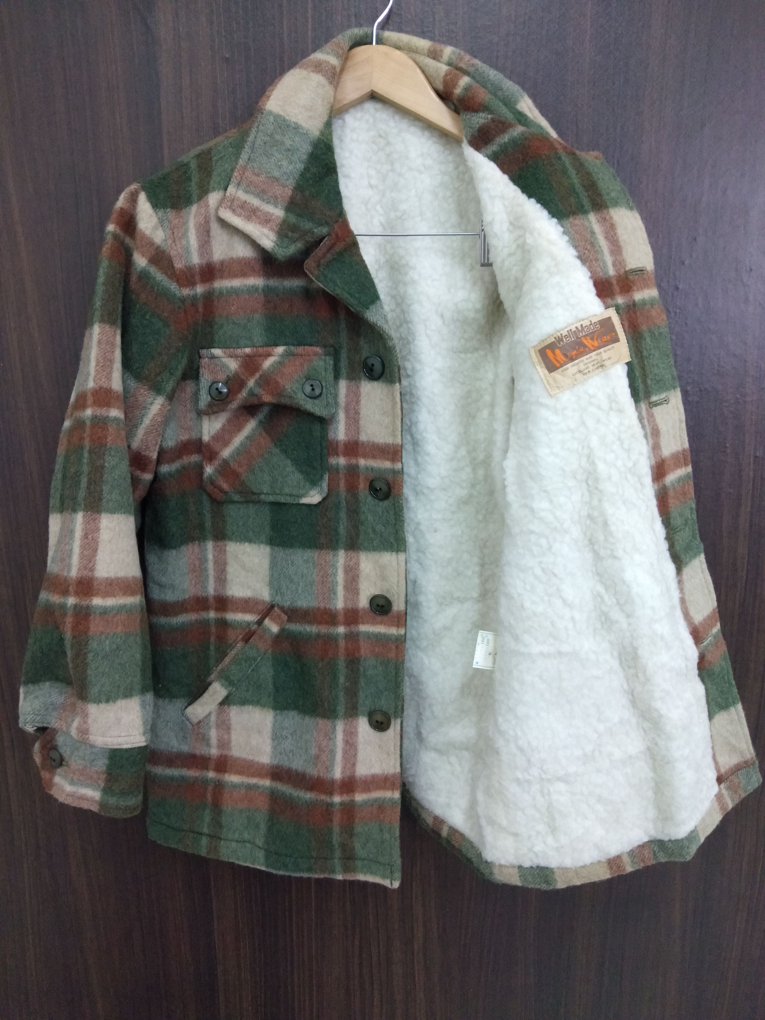 Japanese Brand Checked Jacket with Sherpa lining Size US M / EU 48-50 / 2 - 1 Thumbnail