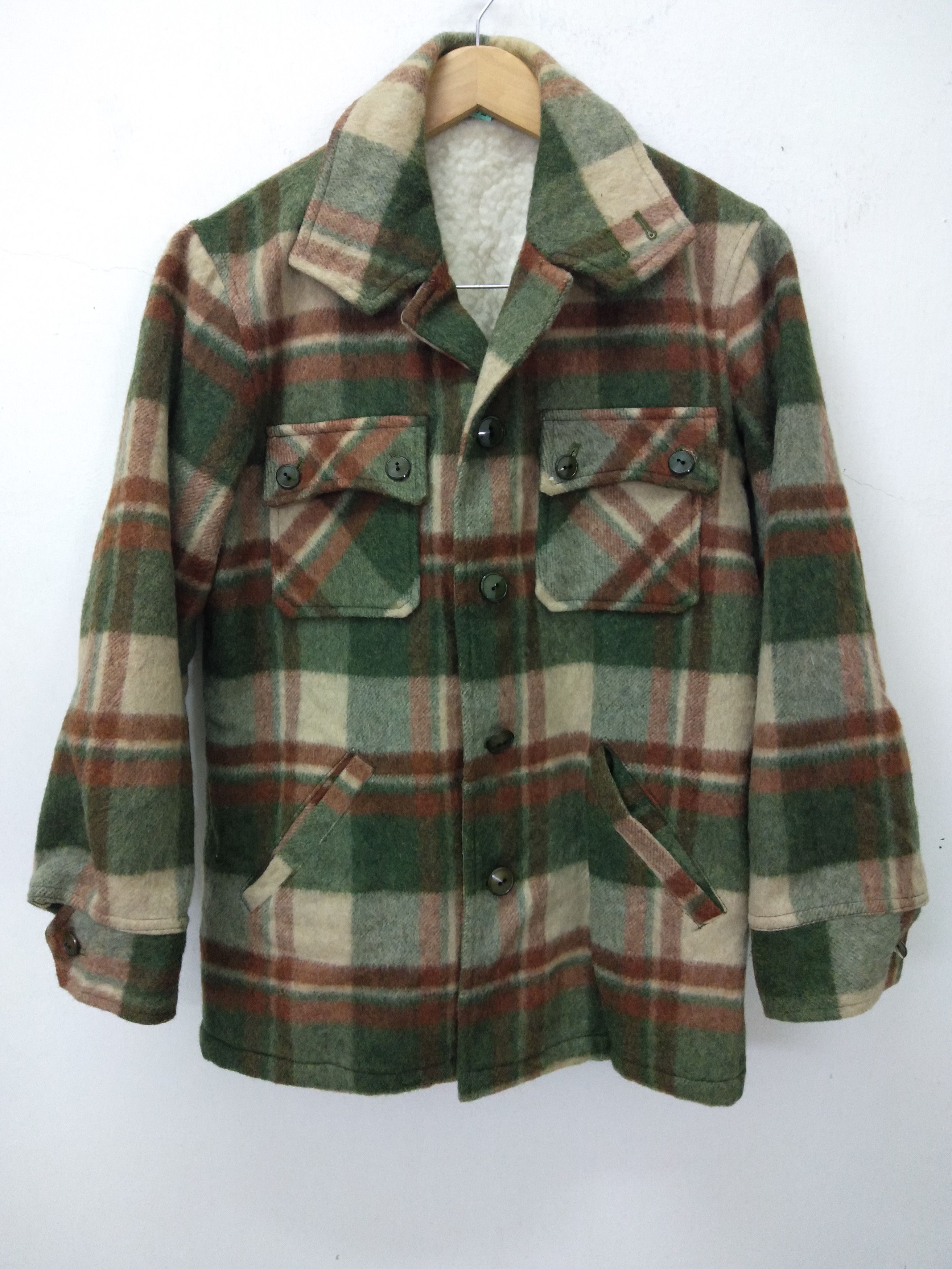 Japanese Brand Checked Jacket with Sherpa lining Size US M / EU 48-50 / 2 - 2 Thumbnail