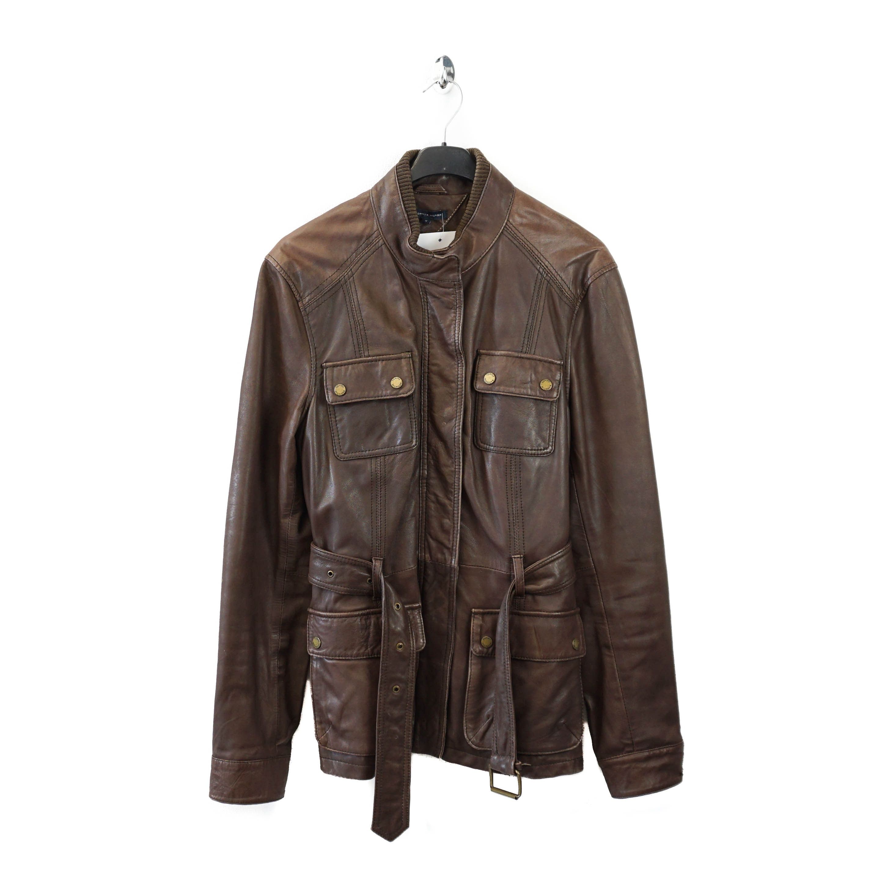 Tommy Hilfiger Leather Jacket Size M / US 6-8 / IT 42-44 - 1 Thumbnail