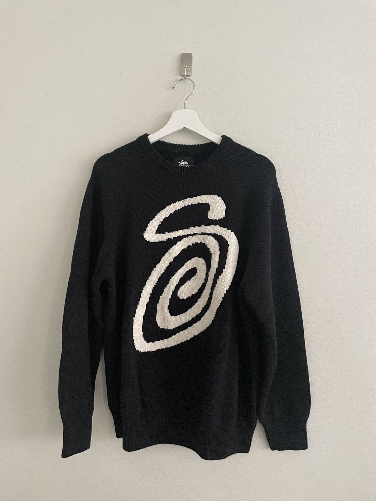 22aw stussy curly s sweater natural L - ニット/セーター