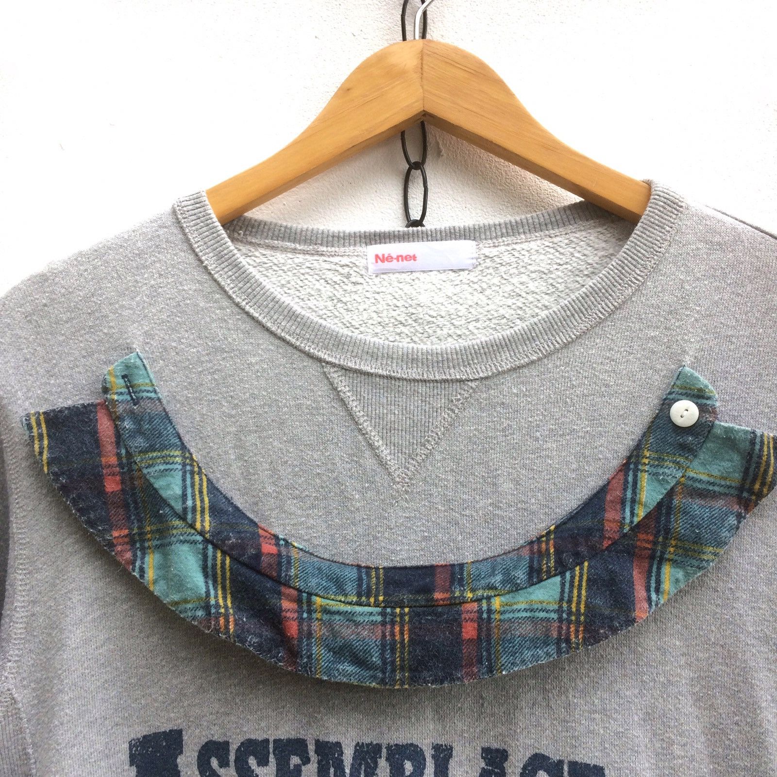 Issey Miyake Assemblage Hybrid Sweatshirt + Flannel Unusual Design Size M / US 6-8 / IT 42-44 - 3 Thumbnail