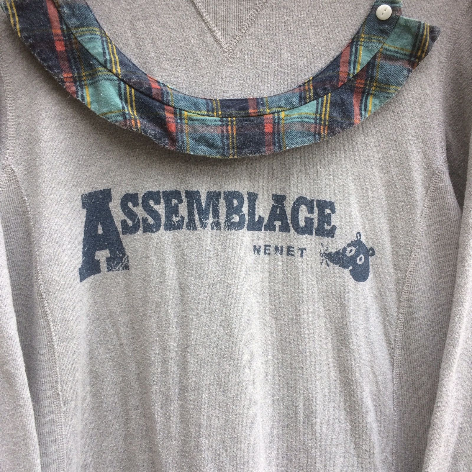 Issey Miyake Assemblage Hybrid Sweatshirt + Flannel Unusual Design Size M / US 6-8 / IT 42-44 - 4 Thumbnail