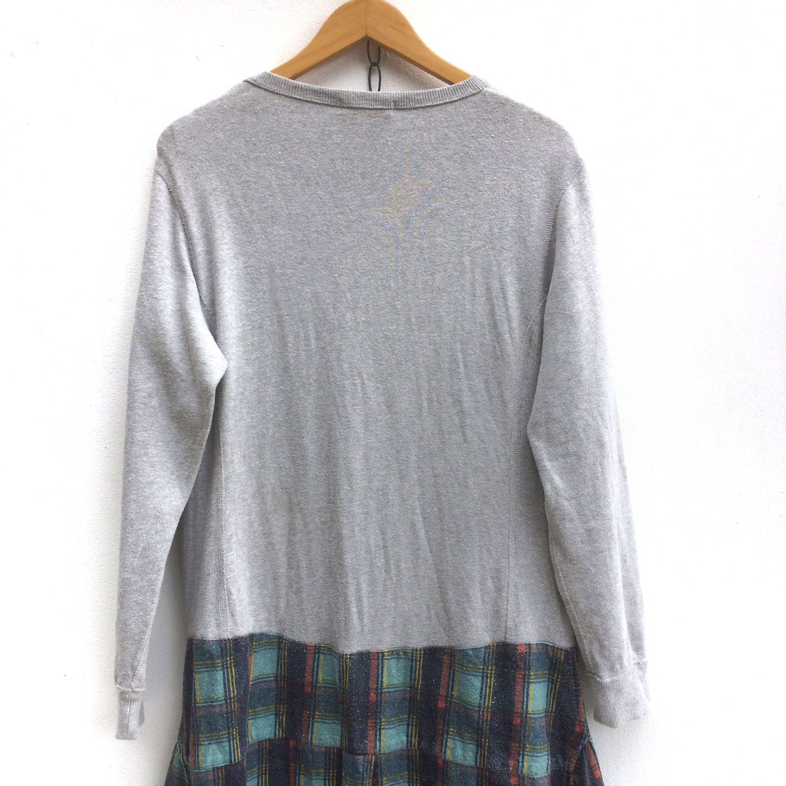 Issey Miyake Assemblage Hybrid Sweatshirt + Flannel Unusual Design Size M / US 6-8 / IT 42-44 - 9 Thumbnail