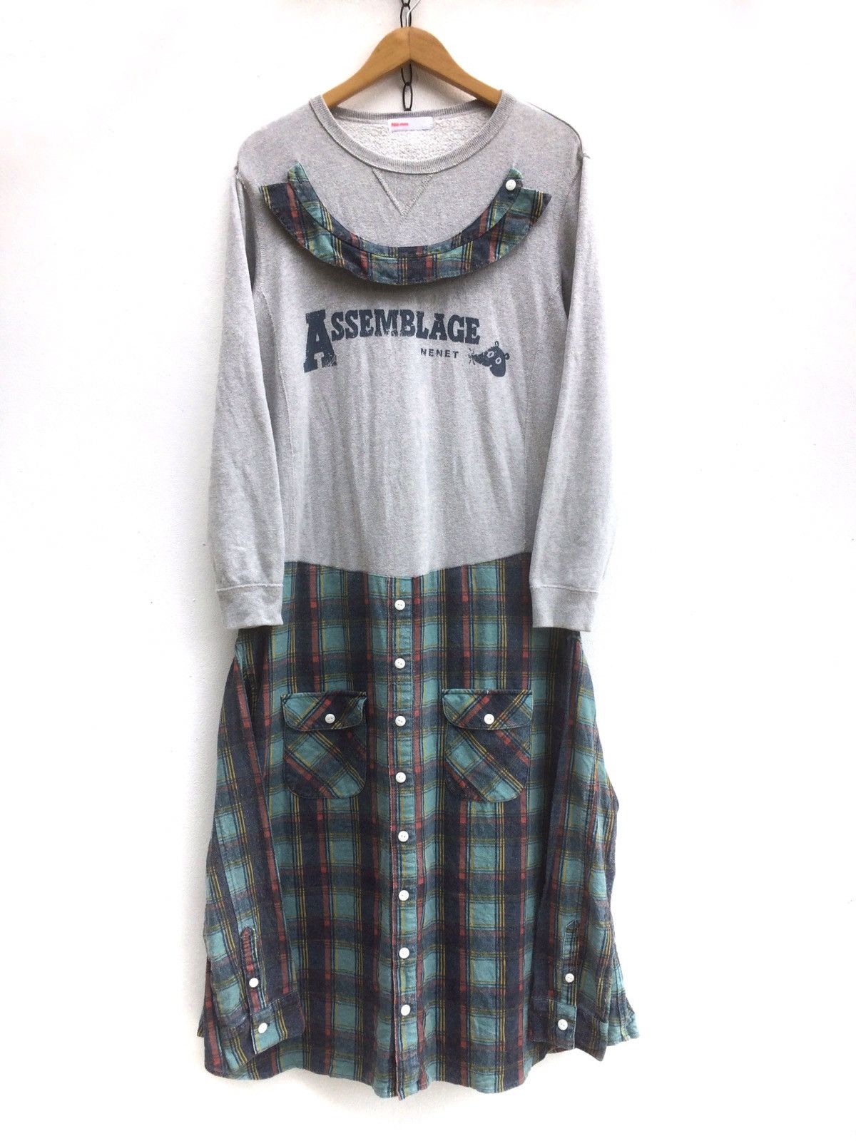 Issey Miyake Assemblage Hybrid Sweatshirt + Flannel Unusual Design Size M / US 6-8 / IT 42-44 - 1 Thumbnail
