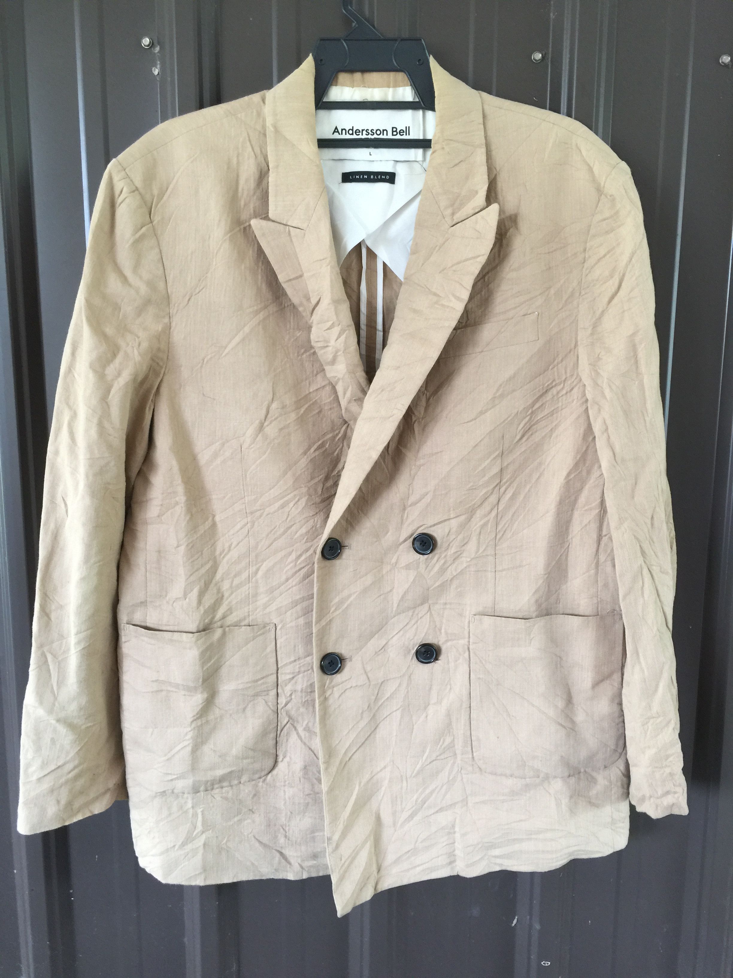 Andersson Bell Amsterdam Linen Double Breasted Jacket Size US L / EU 52-54 / 3 - 2 Thumbnail